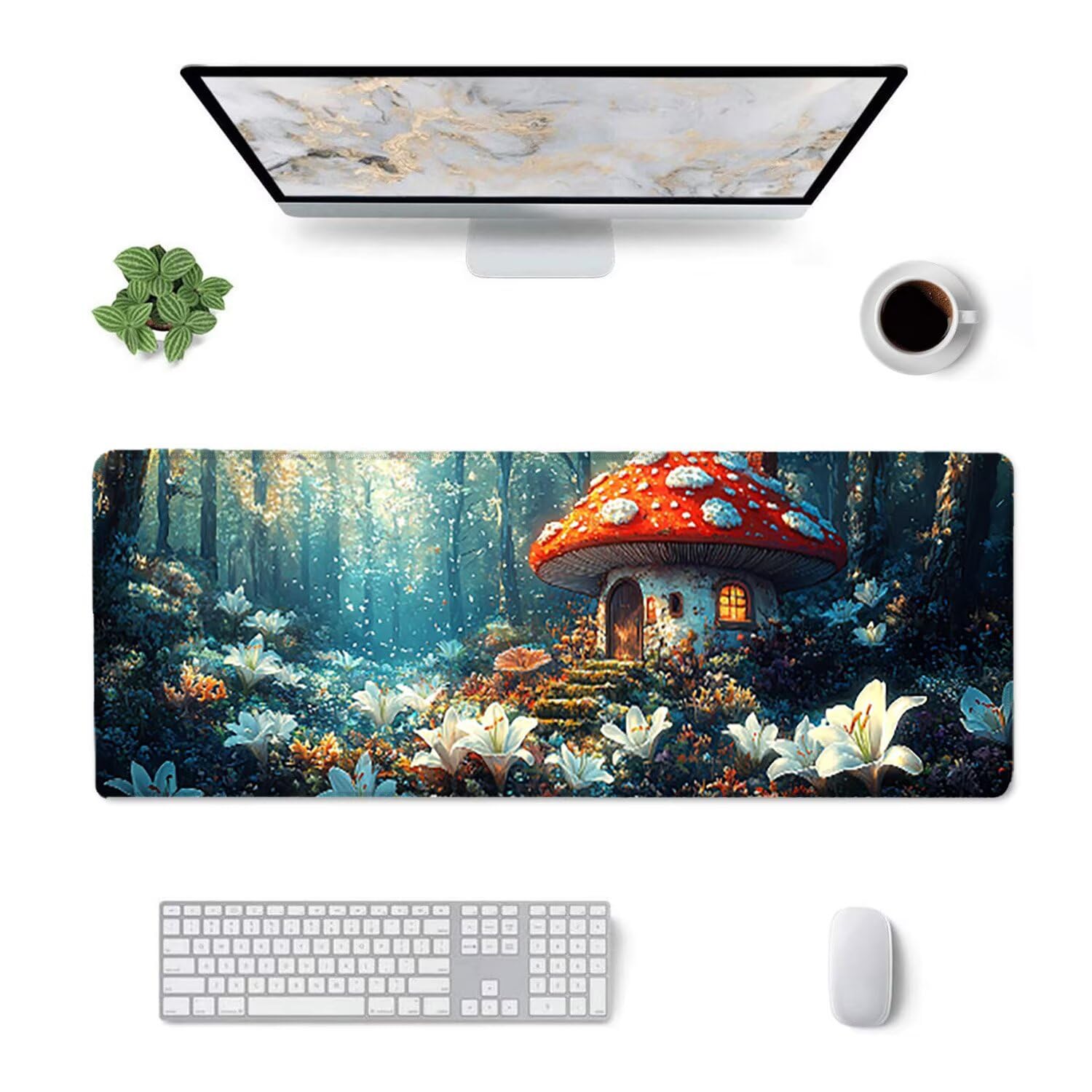 Podkładka pod mysz do gier, 1400 x 600 mm XXL Podkładka pod mysz do gier, duża, antypoślizgowa wodoodporna, rozszerzona długa klawiatura podkładka pod mysz, akcesoria biurowe, dla graczy, PC, prezenty