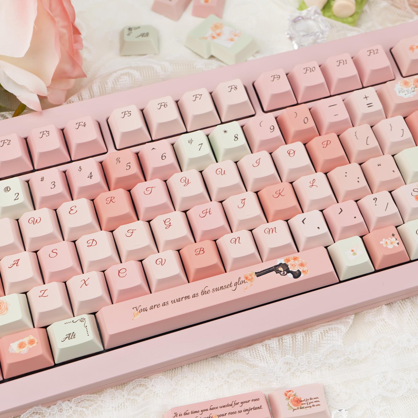 ♡k♡ Amazon.com: HITIME XVX Keycaps - Pink Cute PBT Keycaps, MOA