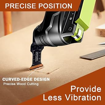 Trivd Frol 100Pcs Curved-Edge Oscillating Tool Blades Professional Universal Oscillating Saw Blades Wood Multitool Blades Compatible with Dewalt, Milwaukee, Ryobi, Rockwell, Bosch