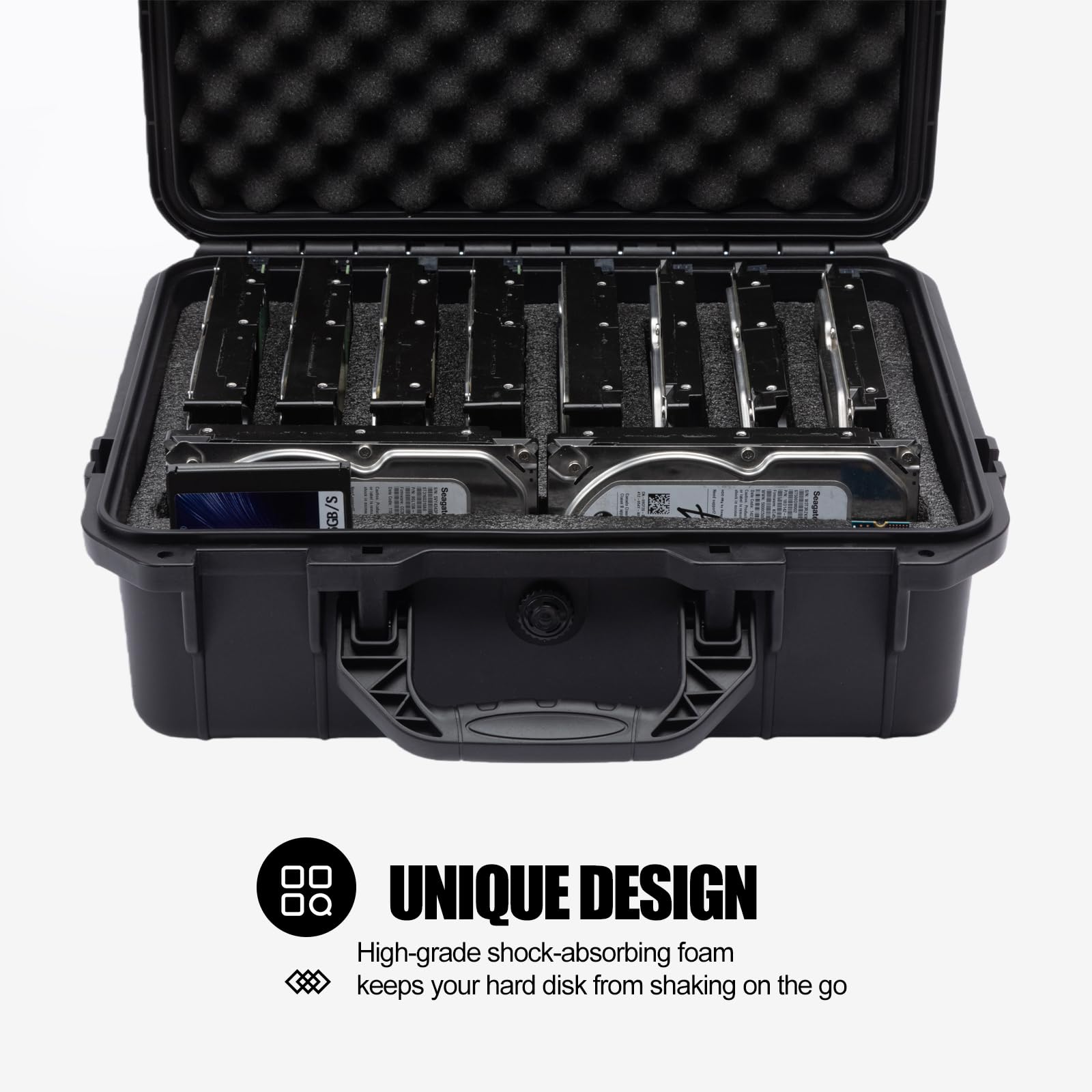 Custodia per disco rigido, 10 alloggiamenti di protezione HDD Storage Box, adatta per HDD da 3,5 pollici