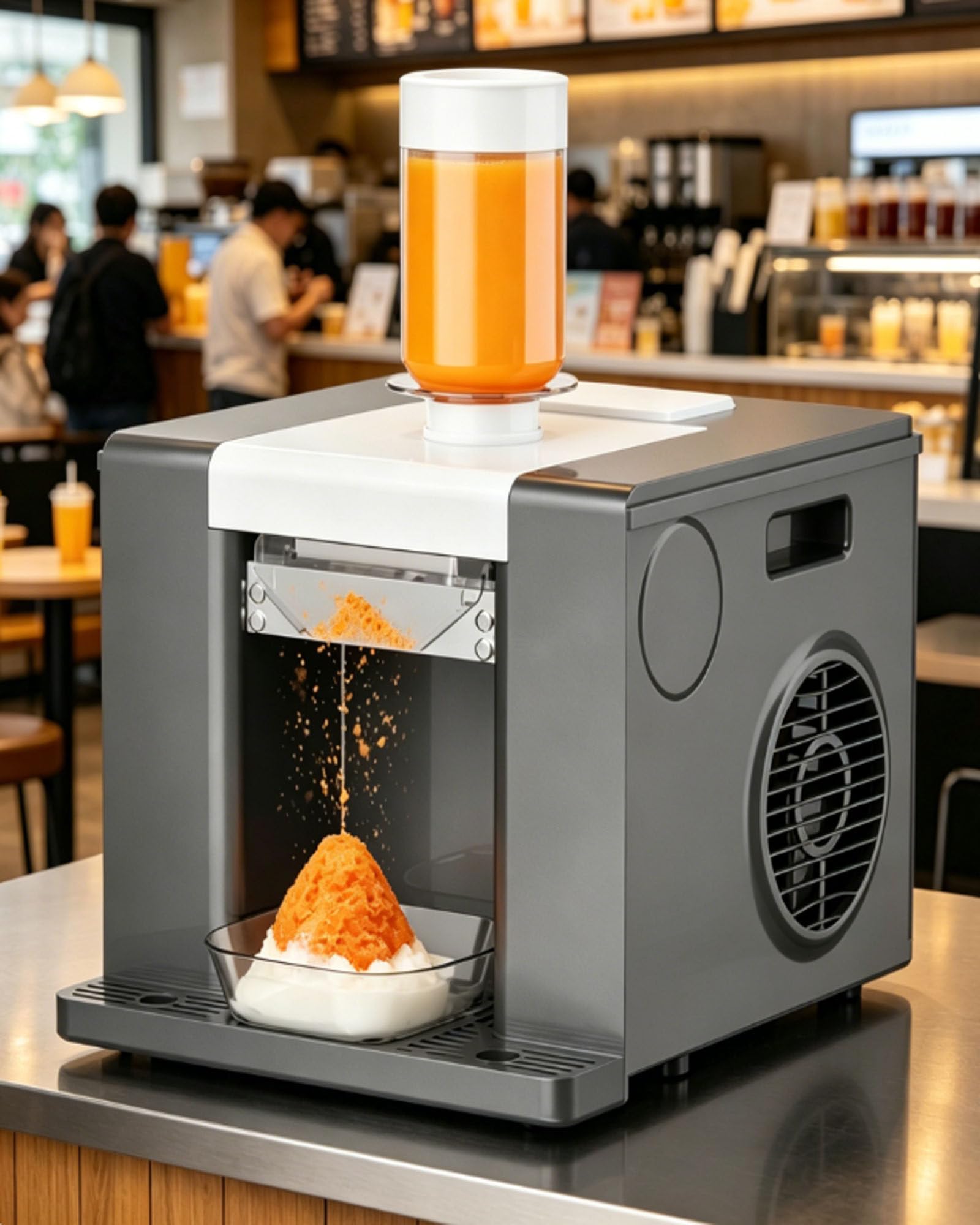 smafoseedding Snowflake Ice Machine, Automatic Snow Cone Maker,One-Touch Cleaning,350w Shaved Ice Machine,304 Stainless Steel Roller,Touch Panel,Bingsu Maker For Milk Tea Shops,Cafes,Daily 60kg Black
