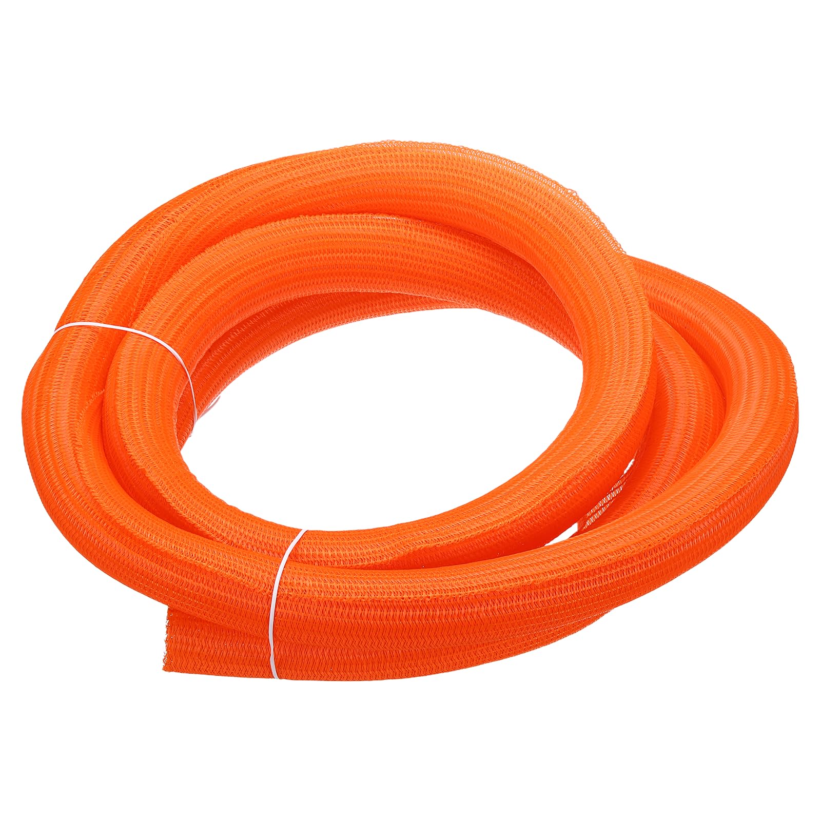 sourcing map Split Sleeve Wire Loom 2" 10Ft Orange Self Wrapping Braided Sleeve UL94-V2 Fireproof PET Sleeving for Automotive, Home Cable Management