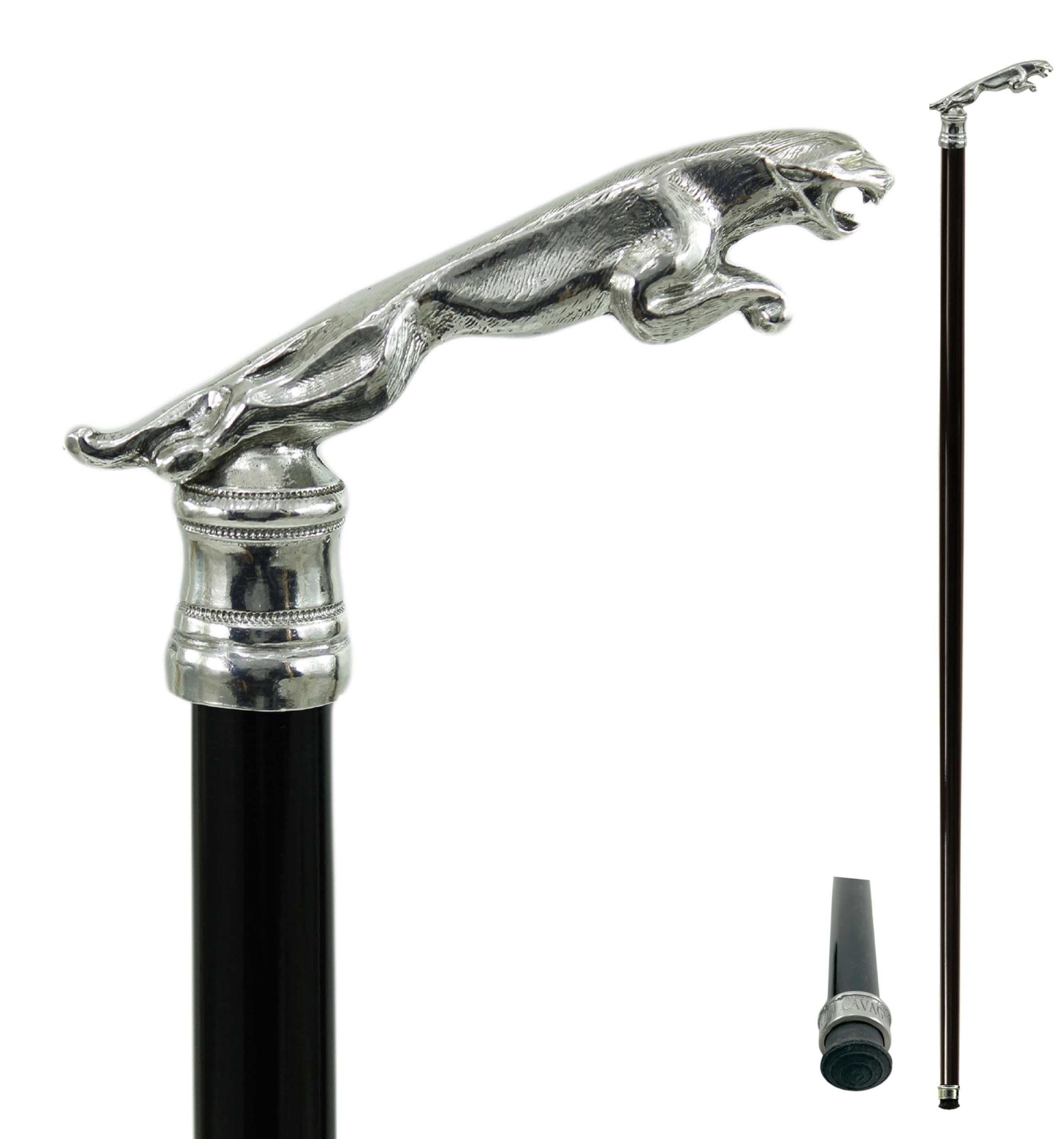 CAVAGNINI, bastón de jaguar. Bastón hecho a mano, personalizable, fabricado en Italia.