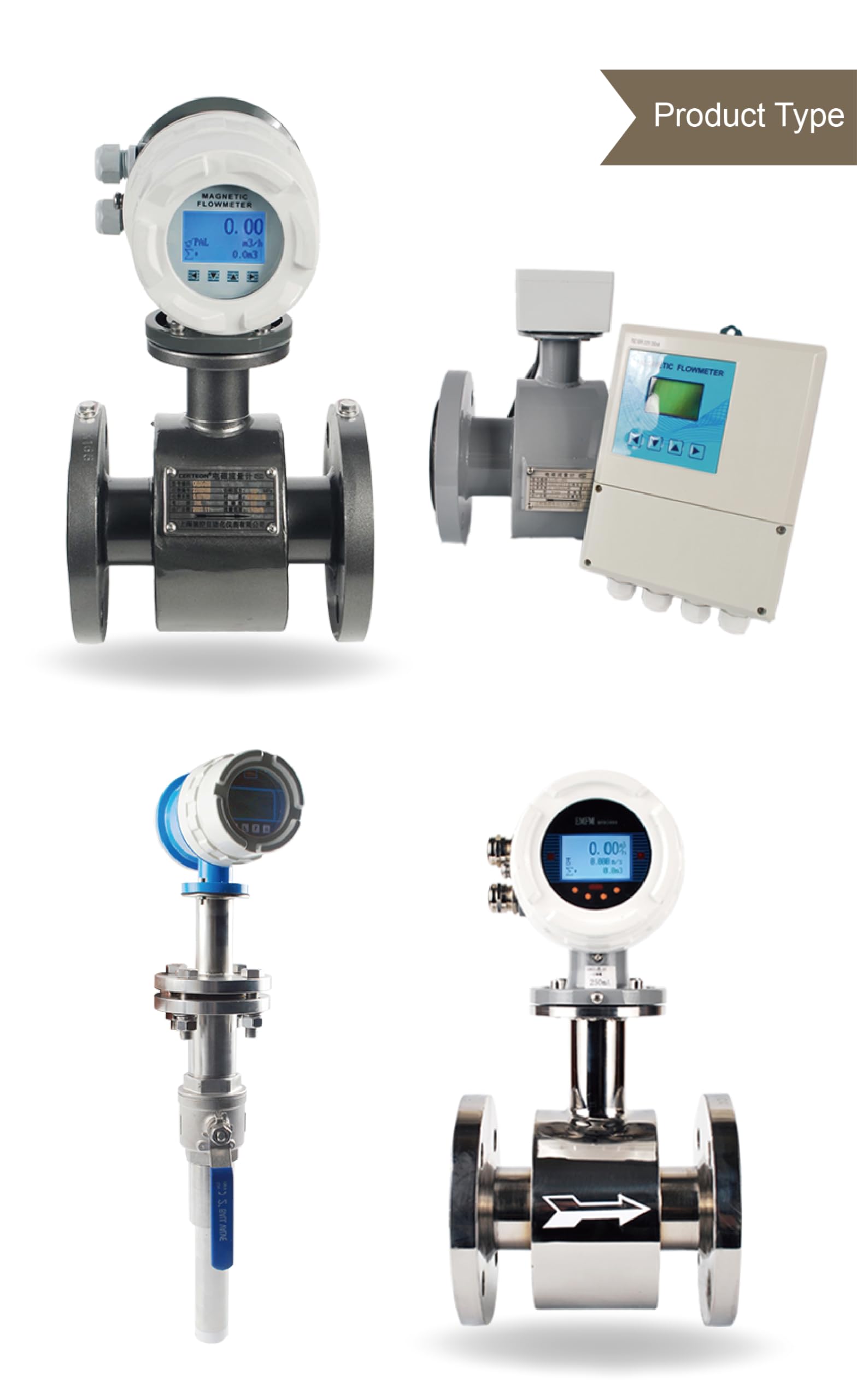 Caudalímetro electromagnético de tipo dividido IP68 for aguas residuales en tuberías de líquidos, medición digital inteligente de caudal industrial DN10-DN50 Fácil de controlar(DN15)