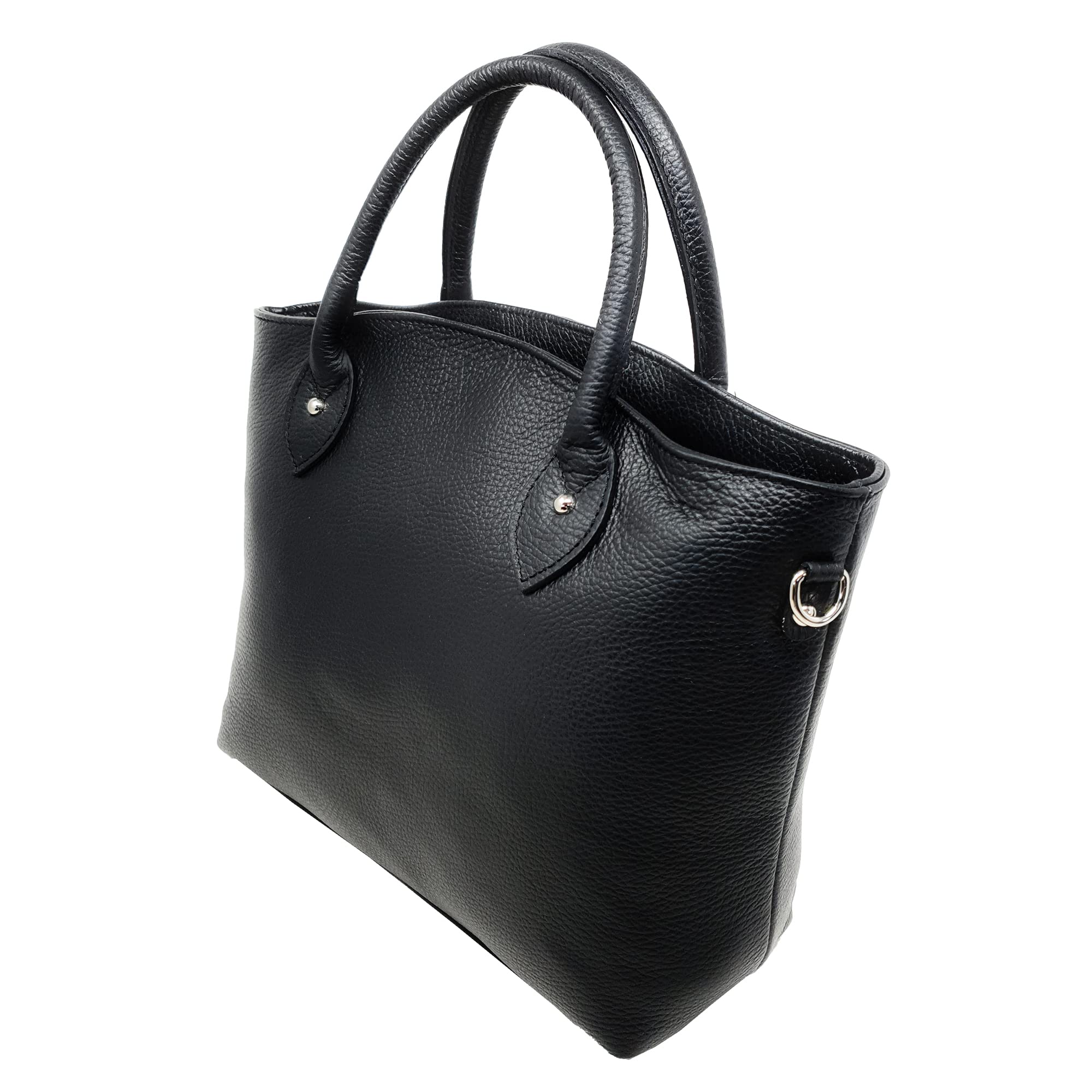 Chicca Borse Handbag Borsa a Mano da Donna in Vera Pelle Made in Italy - 35x28x11 Cm