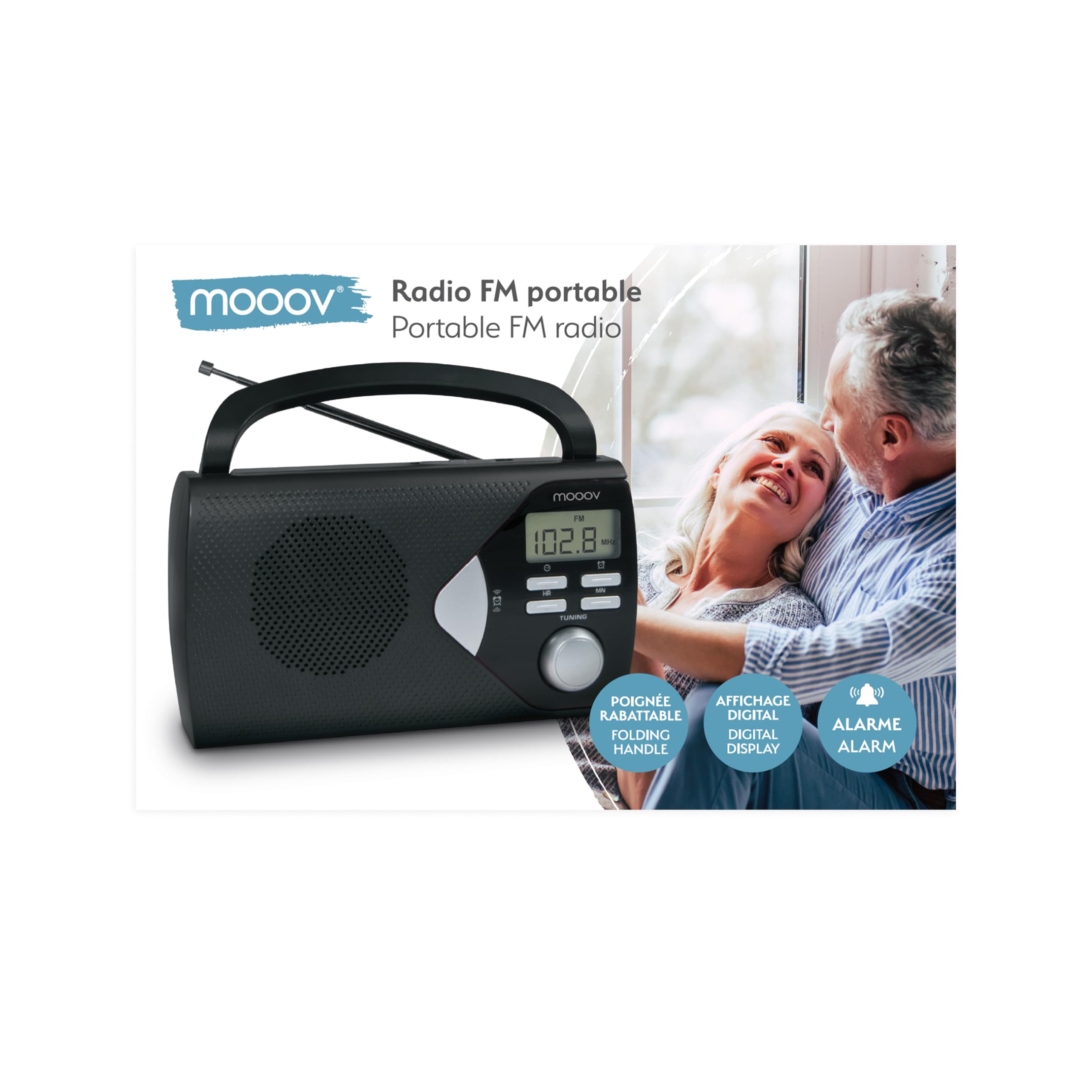 Metronic 477205 - Radio portátil, Radio Am/FM, Pantalla Digital, Alarma Opcional, Color Negro.