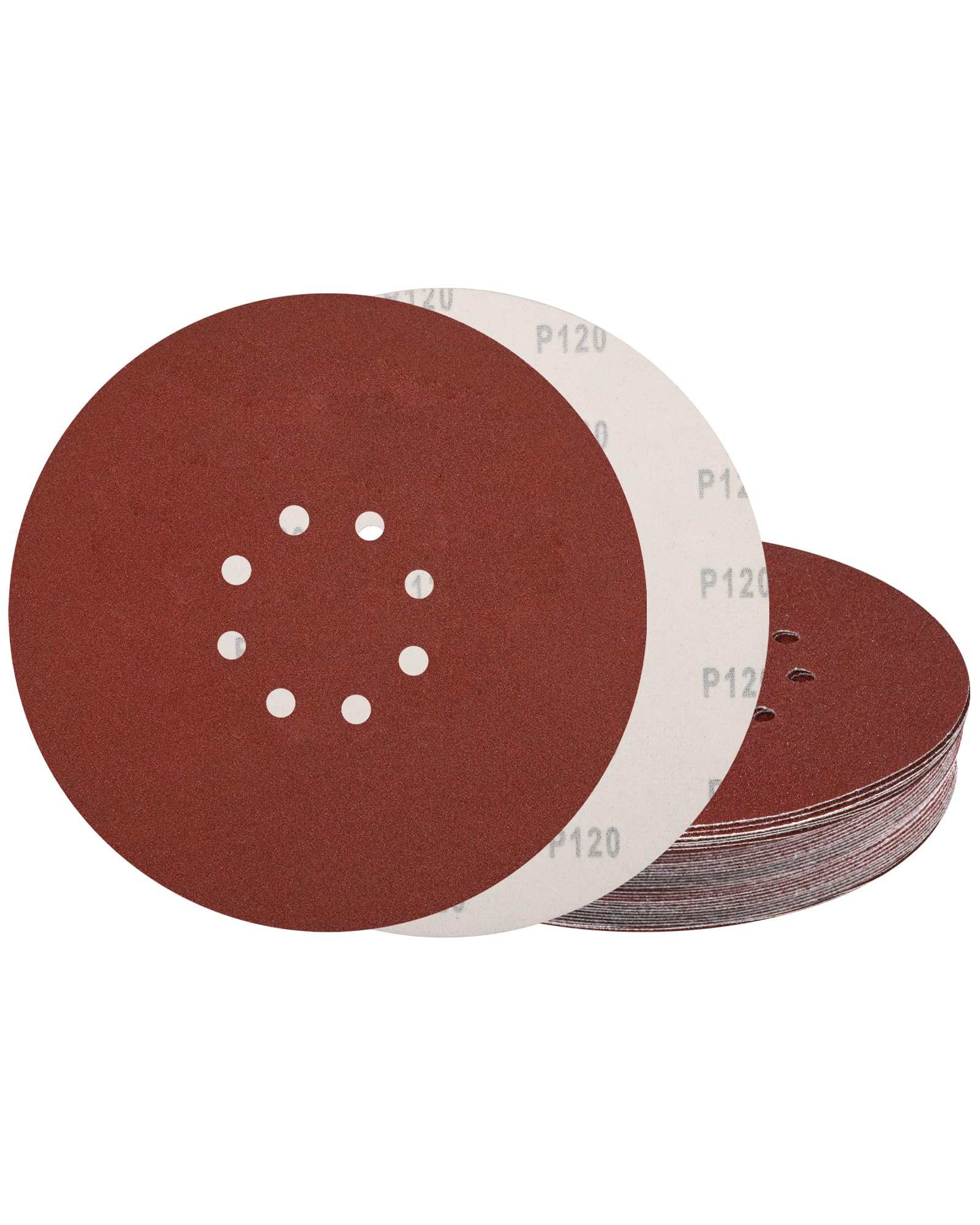 Sanding Discs 225mm Hook and Loop Sander Pads for Long Neck & Giraffe Sanders, 15Pcs 9 Inch 8 Holes Drywall Sandpaper 120/180/240 Grits Ideal for Wood, Metal & Drywall