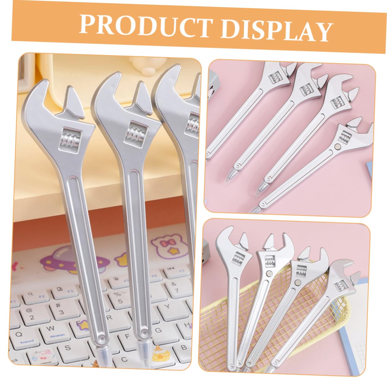 jojofuny 5 Set Penna A Sfera Con Chiave Inglese Divertente Carino Ballpoint Studenti in Classe Meccanico Penne A Sfera Inchiostro Blu Pratiche Penne A Chiave Inglese Pp Argento 6 Pezzi * 5