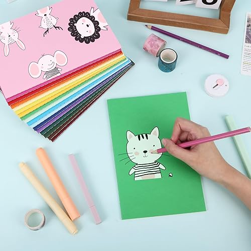 Miniatura 5 de LABUK 48 cuadernos A5 a granel, cuadernos rayados de 5.5 x 8.5 pulgadas, diarios a rayas de colores para escribir, oficina, escuela, 60 páginas, 18