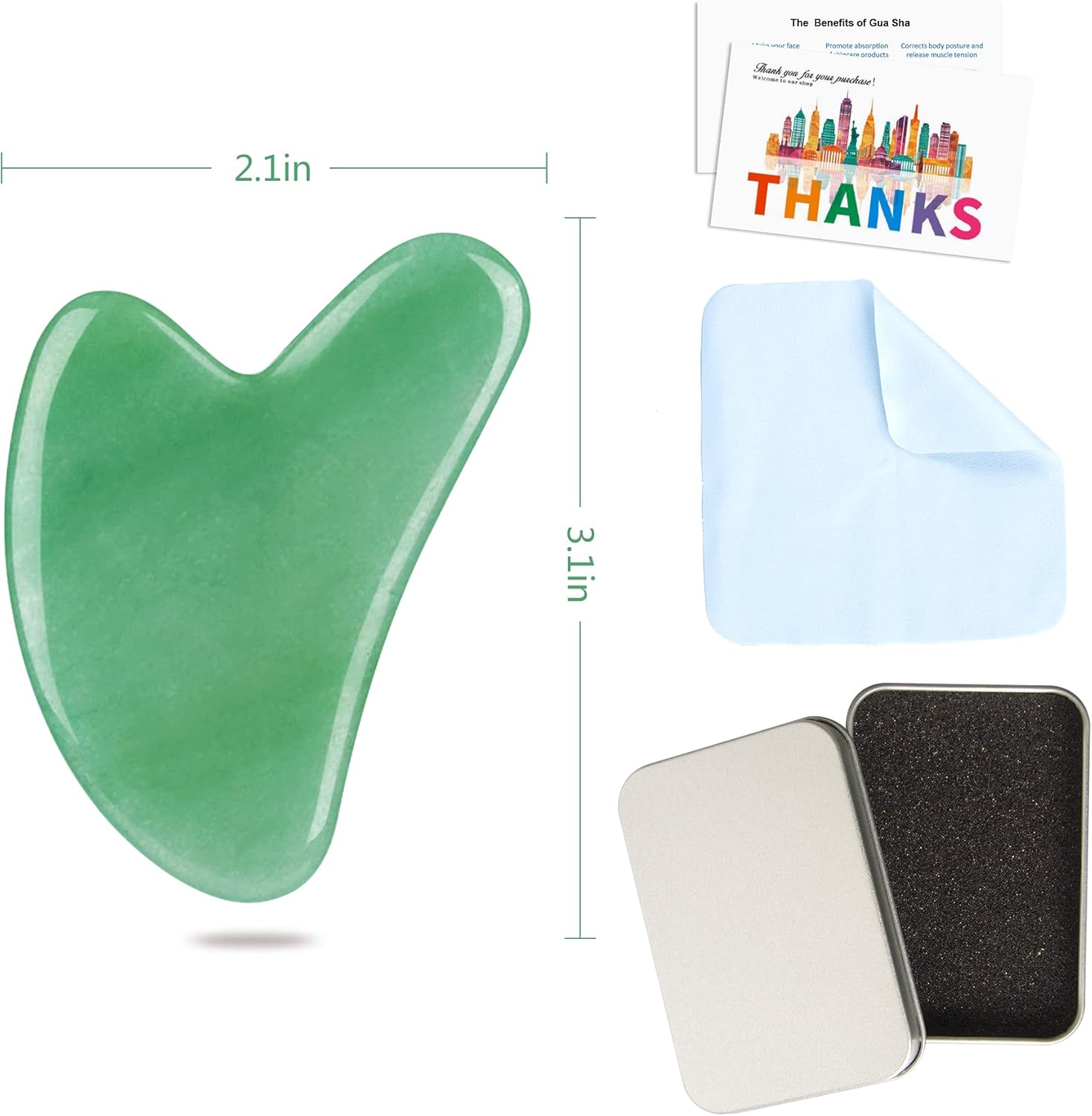Gua Sha Facial Tool, Natural Jade Stone Guasha Board for SPA Acupuncture Therapy Trigger Point Treatment, Gua Sha Scraping Massage Tool : Health & Household