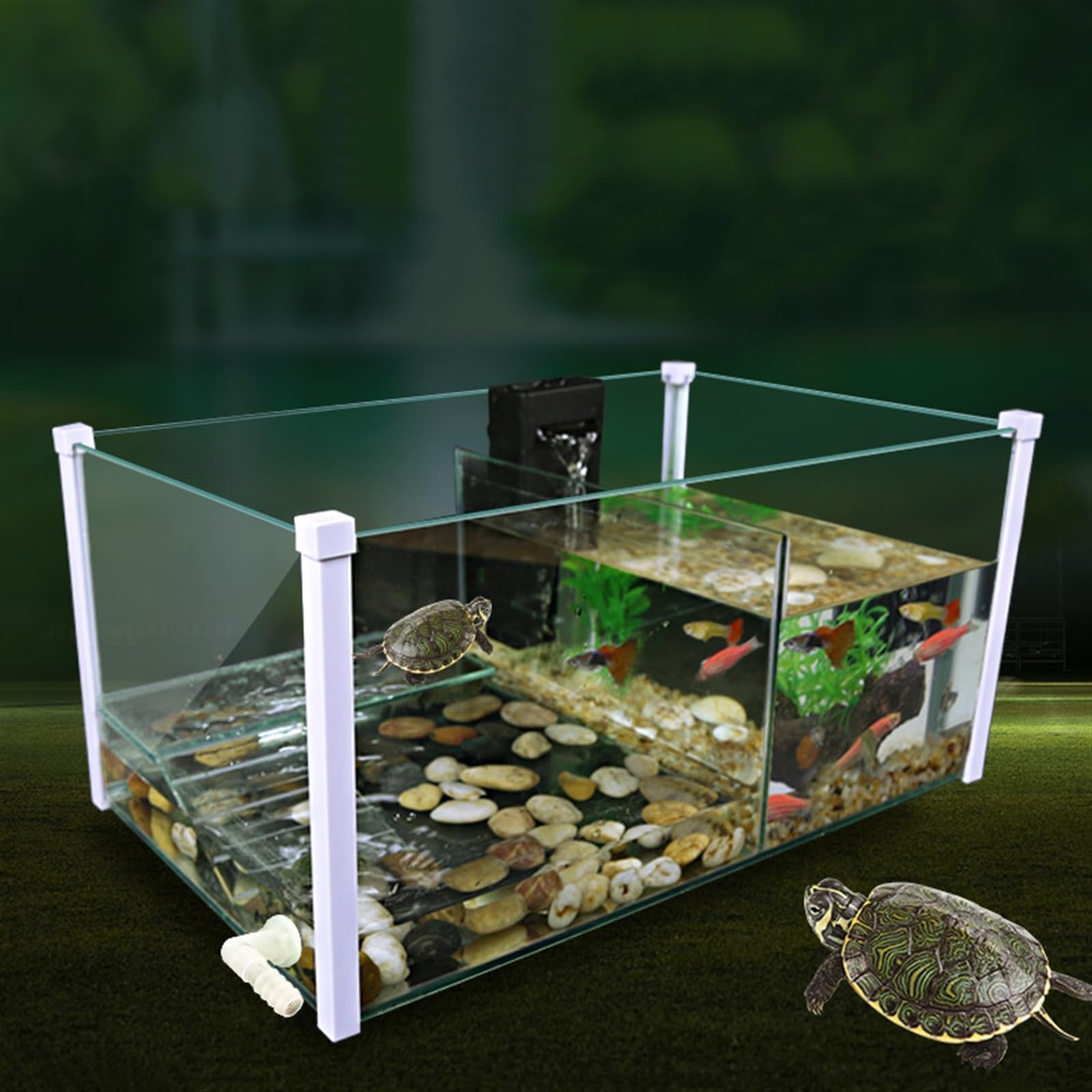 Acquario per Pesci Serbatoio separatore for Acquario for Tartarughe Serbatoio for miscelazione Pesci Serbatoio for Allevamento Serbatoio for Acquario Quadrato in Vetro Trasparente Acquari