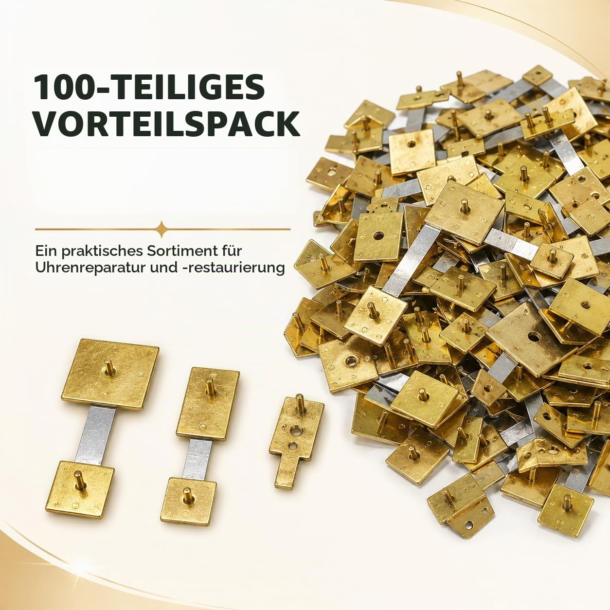 100 Stück Uhr-Aufhängungsfedern für Großvater, Wand- und Kaminuhren – Englisch, Französisch, Deutsche Uhren-Reparaturteile, langlebige Ersatzfedern