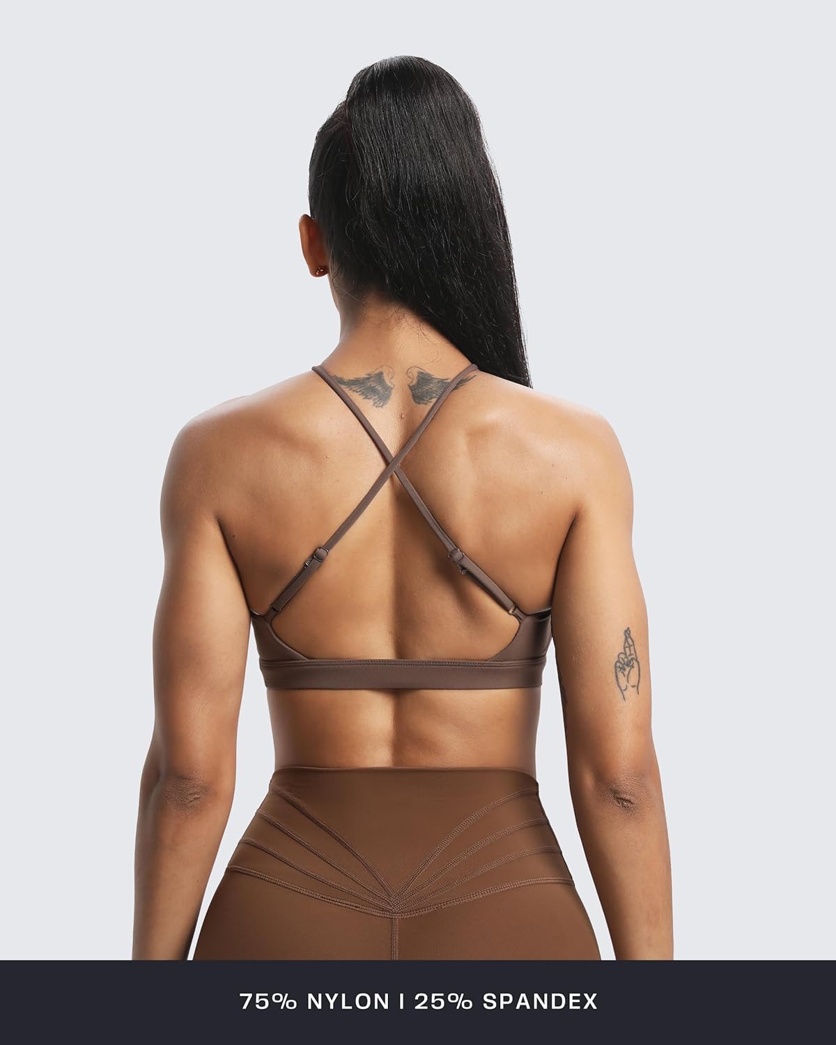 Aoxjox Women's Workout Sports Bras Jamie Deep V Fitness Training Gym Bra Yoga Crop Tank - Image 6