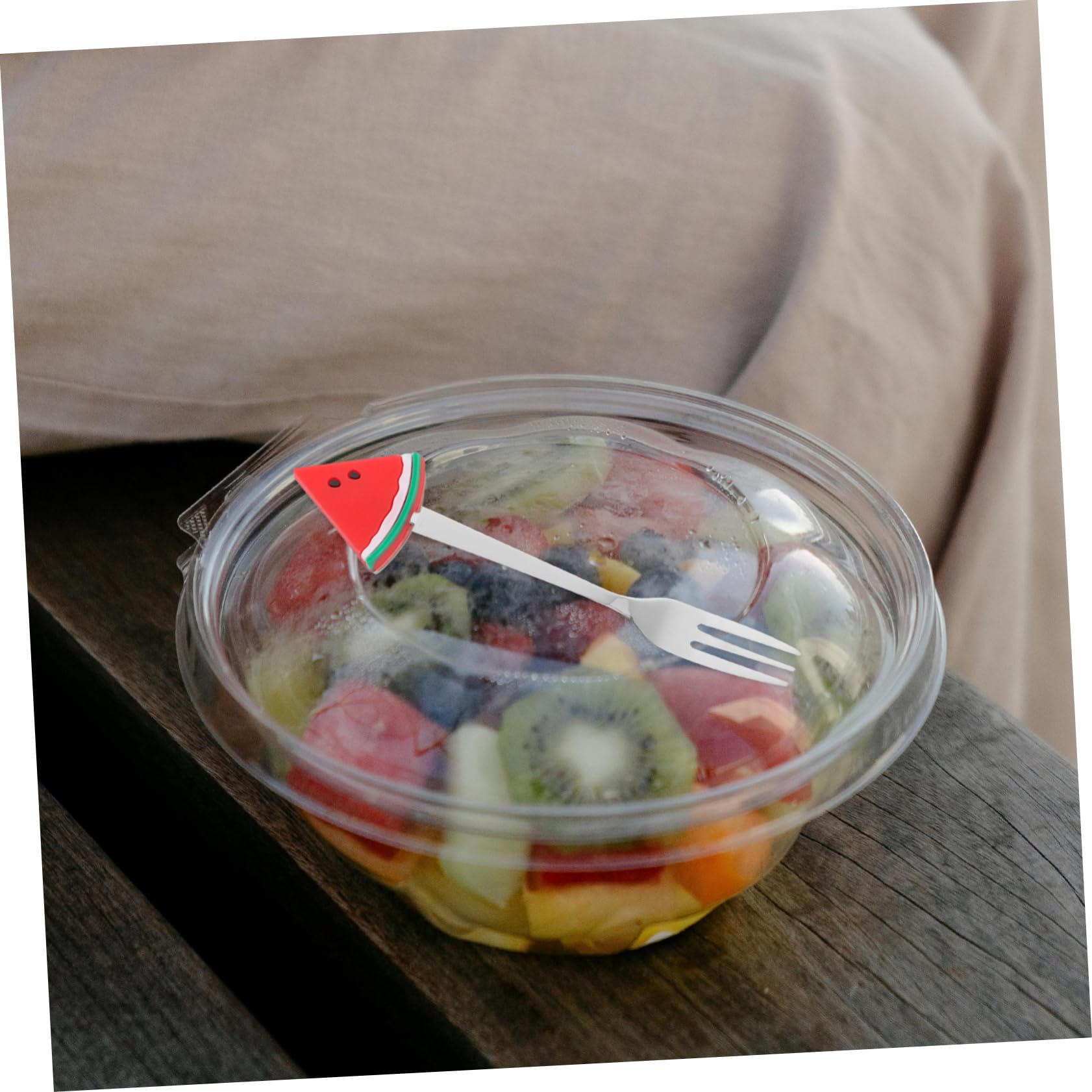 KICHOUSE 5pcs Cartoon Fruit Fork Fruit Picks for Small Dessert Forks Fruit Cutting Fork Dessert Picks Food Fruit Picks Party Pastry Forks Mini Forks for Appetizers Stainless Steel