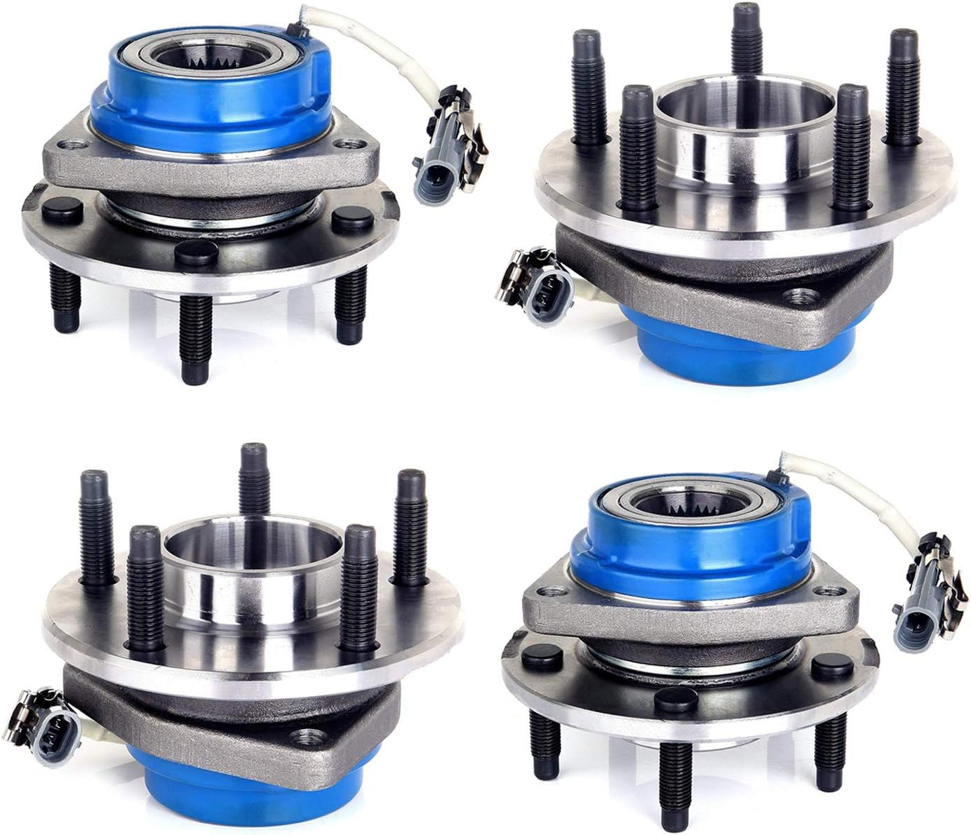 4PC Front and Rear Driver Passenger Side Wheel Hub and Bearing Assembly for 2002-2007 Buick Rendezvous for 02-04 Chevy Venture Olds Silhouette for 01-05 Pontiac Montana Aztec AWD w/ABS