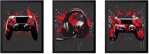 Miniatura 34 de Poster Master Póster para videojuegos de 6 piezas, diseño de consola retro, decoración colorida de sala de juegos o habitación de niño adolescente,