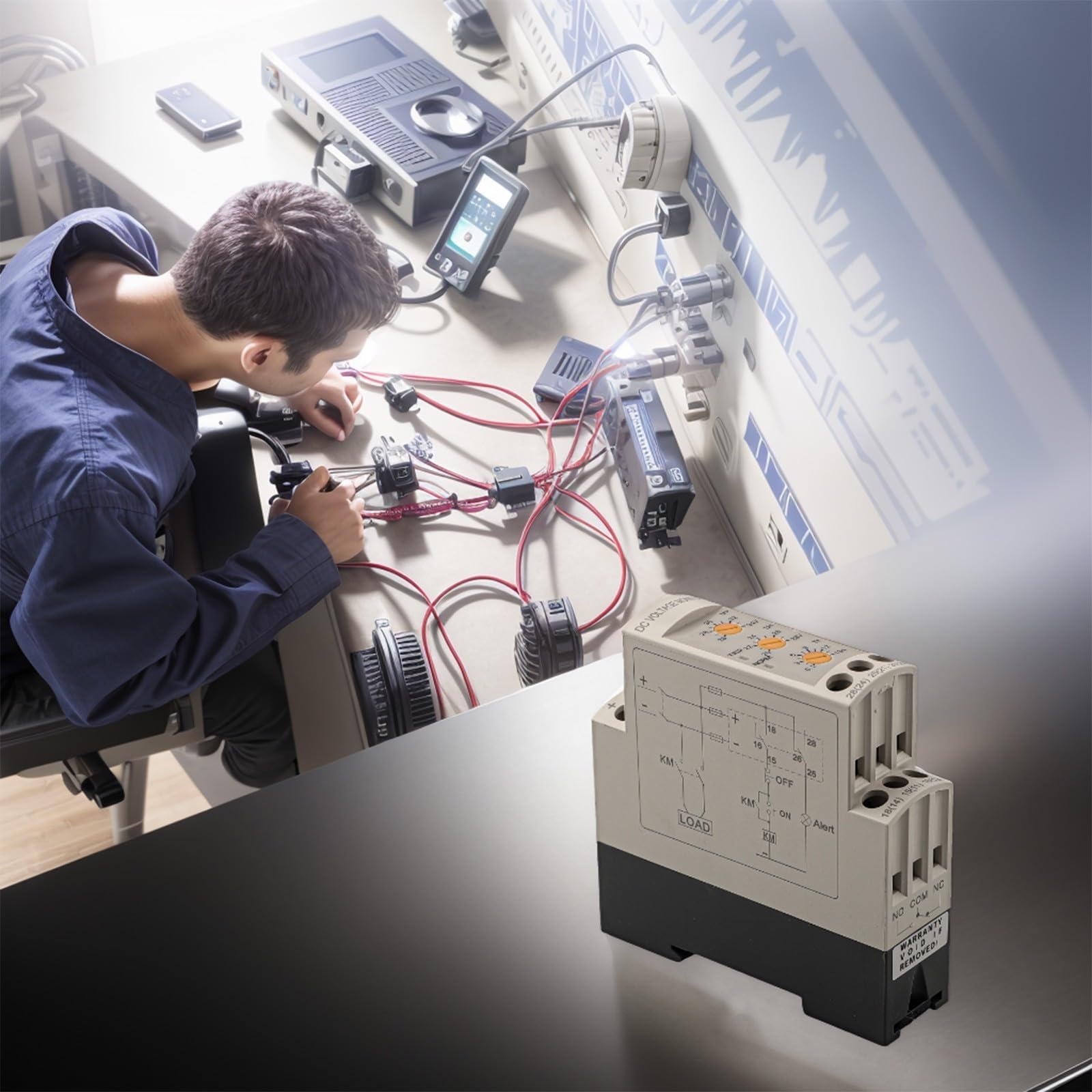 DVRD Voltage Protection Device with Surge and Undervoltage Control for 12V 24V 36V 48V DC Motors, Batteries, and UPS Power Supplies (DC24V)