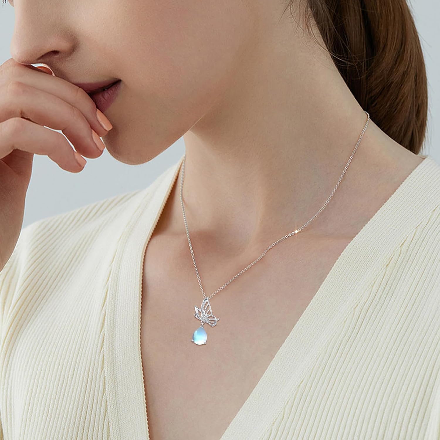 Butterfly Necklaces for Women 925 Sterling Silver Butterfly Jewelry Butterfly Pendant Necklace Gifts for Girlfriend Valentine's Day Christmas - Image 5