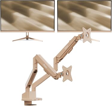 Pixio Two PX27U Wave Beige 27 inch 160Hz Refresh Rate 4K 3840x2160p Resolution Fast IPS Panel 1ms GTG Response Time 4K Gaming Monitor and PS1D Wave Beige Dual Monitor Arm