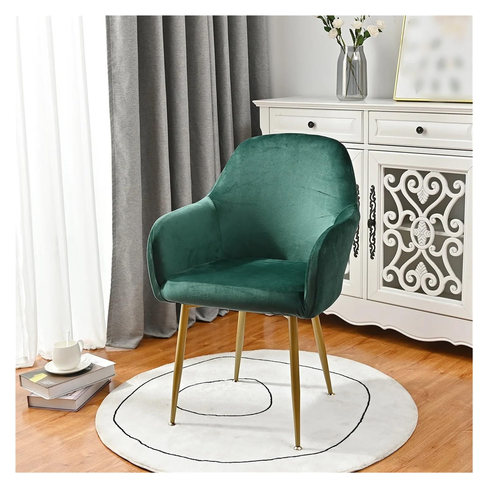 ADRLOPFE Chair Cover High Armchair Cover Elastic Velvet Chair Covers Fabric Washable Dining Slipcovers Office(Color 4)