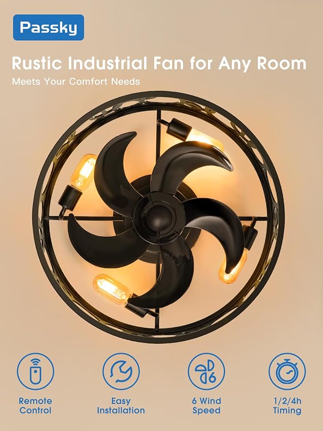 Ventilador de Techo 20 Pulgadas Con Luz y Control Remoto miniatura 4