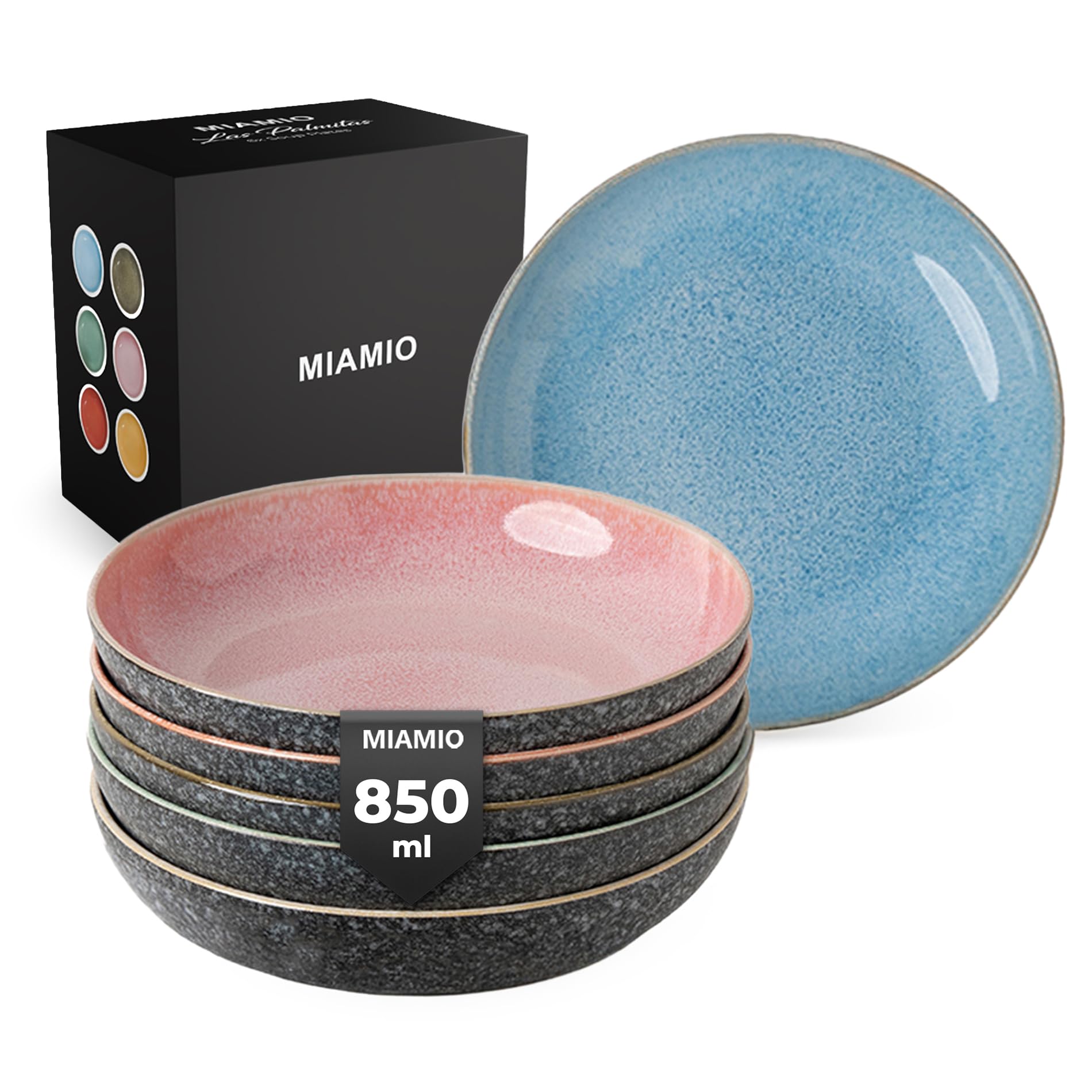 MIAMIO - Ensemble De 6 Bols En Céramique, Collection Las Palmitas
