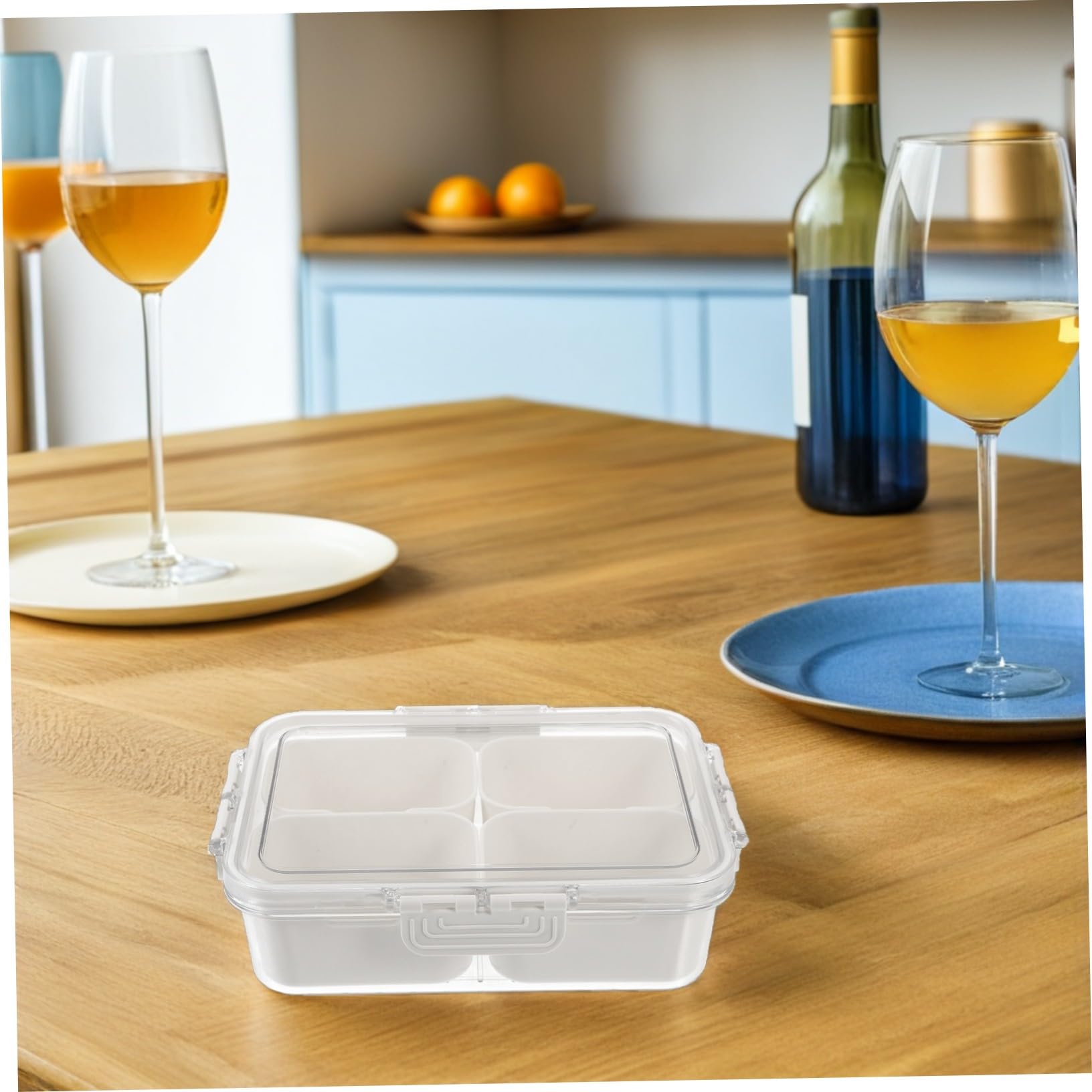 Cabilock 2 Stück Gewürzverpackungs Aufbewahrungsbox Wiederverwendbar Party Tablett Salz Und Gewürzbehälter Fach Gewürzbehälter Reisetablett Wurstbrett Tragbares Snack Und