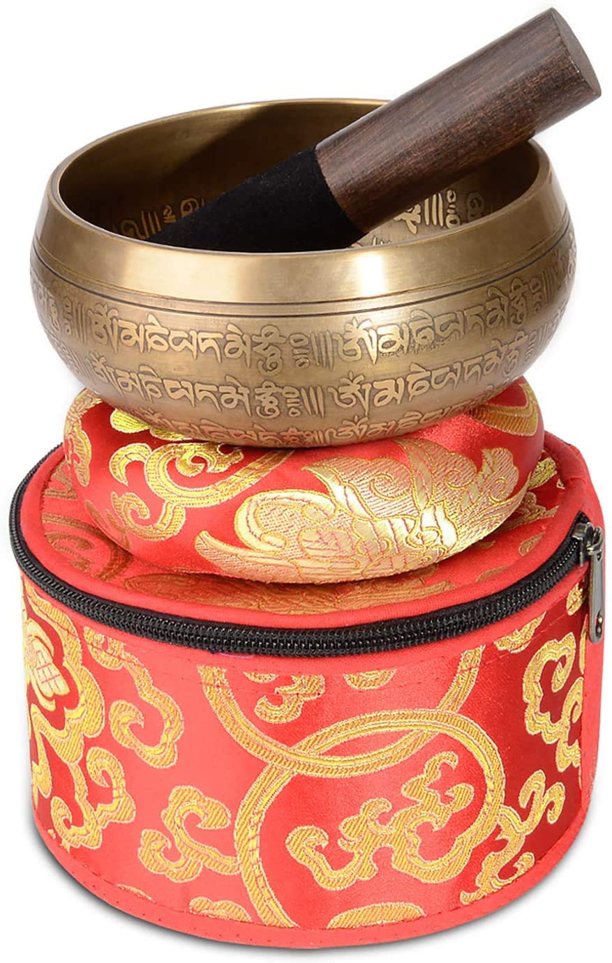 Juego De Cuencos Tibetanos Hechos A Mano, Cuenco Sonido 12cm, 7 Metales, Tallado De Mantra Antiguo De Nepal Martillado A Mano, para Meditación Curativa De Chakras De Yoga