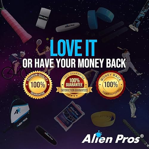 Miniatura 7 de ALIEN PROS Pickleball Overgrip (paquete de 4) con crestas para un mejor control de agarre, cinta de agarre de pickleball precortada y táctil - Cinta