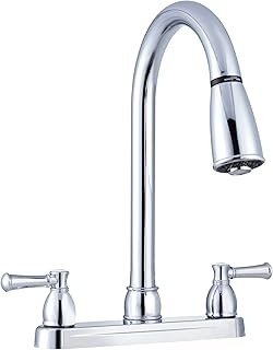 Dura Faucet DF-PK350L-CP Non-Metallic Dual Lever Pull-Down Rv Kitchen Fa...
