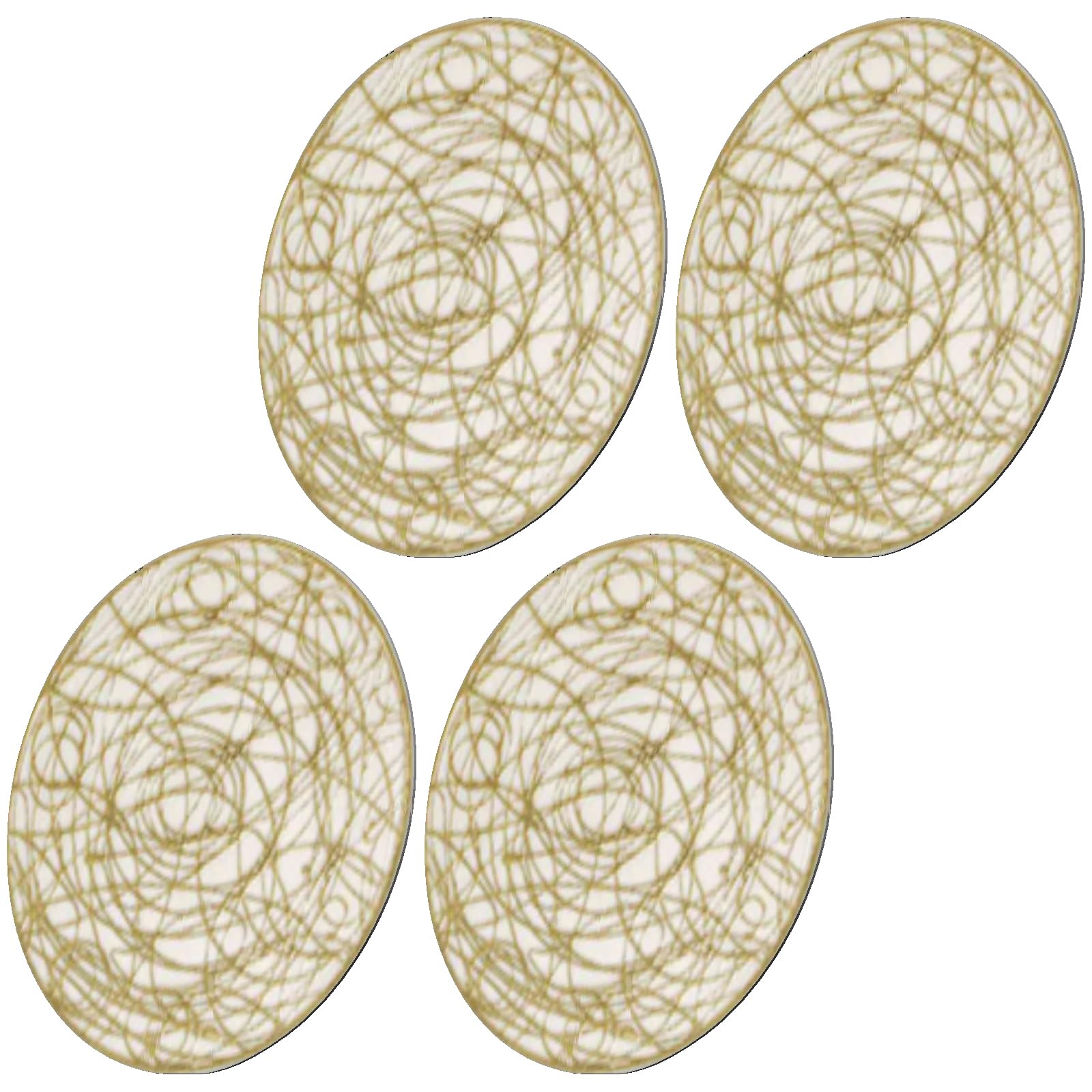Elnwnnkc 4 Gold Foils Coasters PVC Heatproof Nonslip Pad Gold Printed Drink Protectors for Hot Beverages Indoor Outdoors Use Camping Friendly Drink Holders