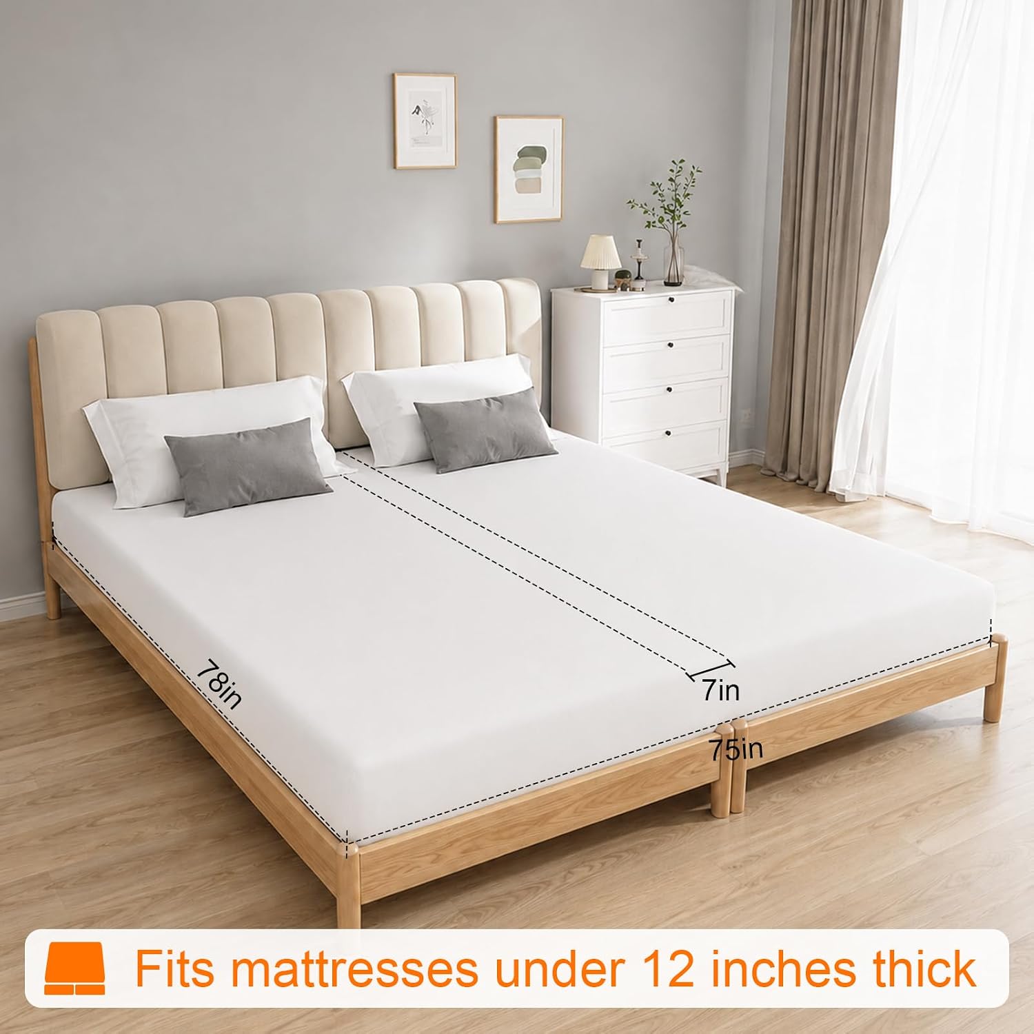 2-in-1 Split King Bed Bridge, Twin to King Gap Filler with Removable Washable Cover, Split King Gap Filler for Adjustable Beds, Twin Bed Connector