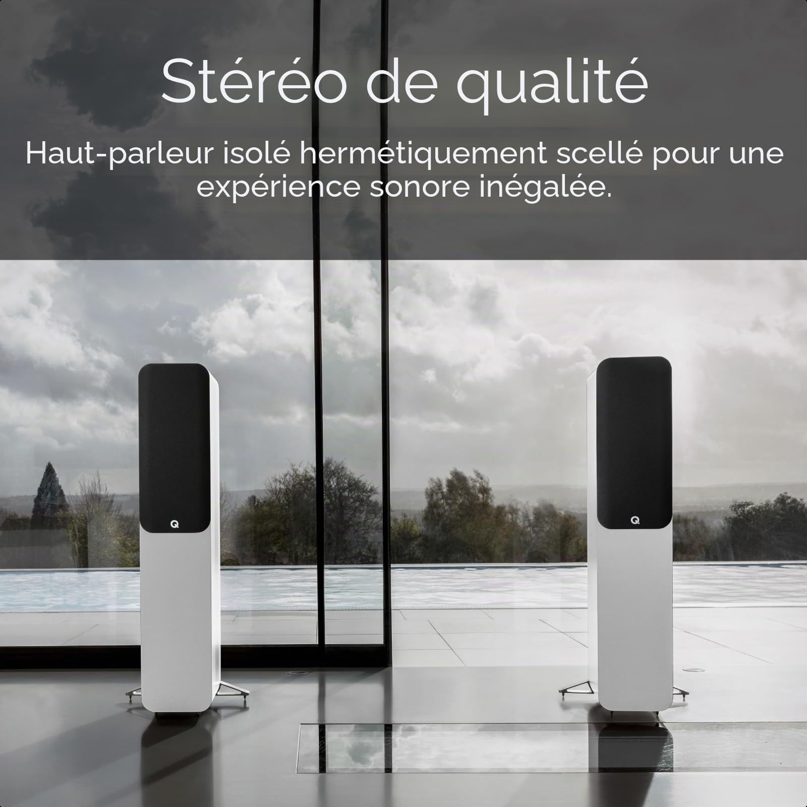 Q Acoustics 5040 Blanc Mat - Enceinte Colonne (la paire)