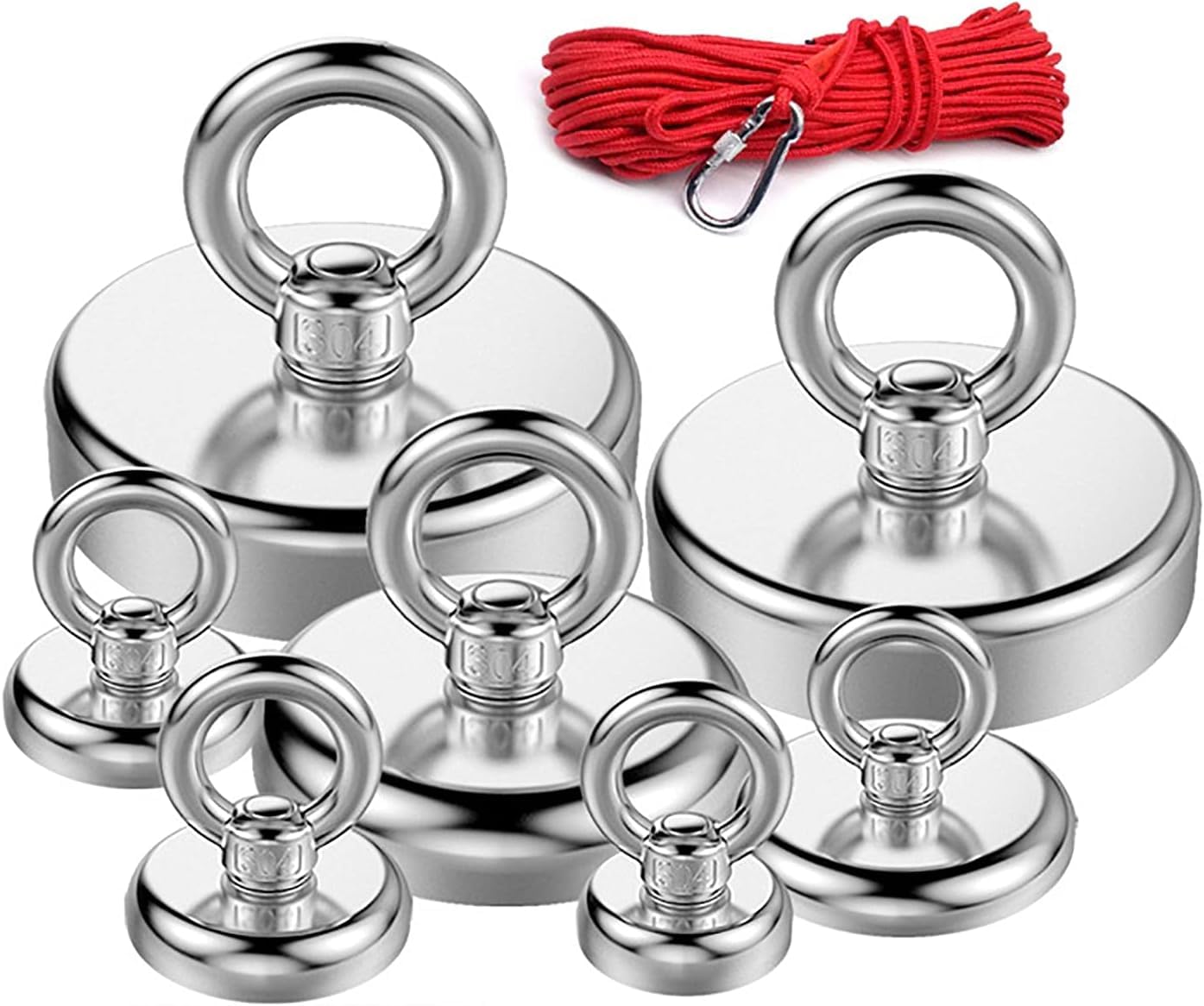 Aimants De Pêche en Néodyme Puissants, Plusieurs Spécifications Optionnelles, Force De Traction Maximale De 1050 LB pour La Chasse Au Trésor sous-Marine, La Récupération De S, D90