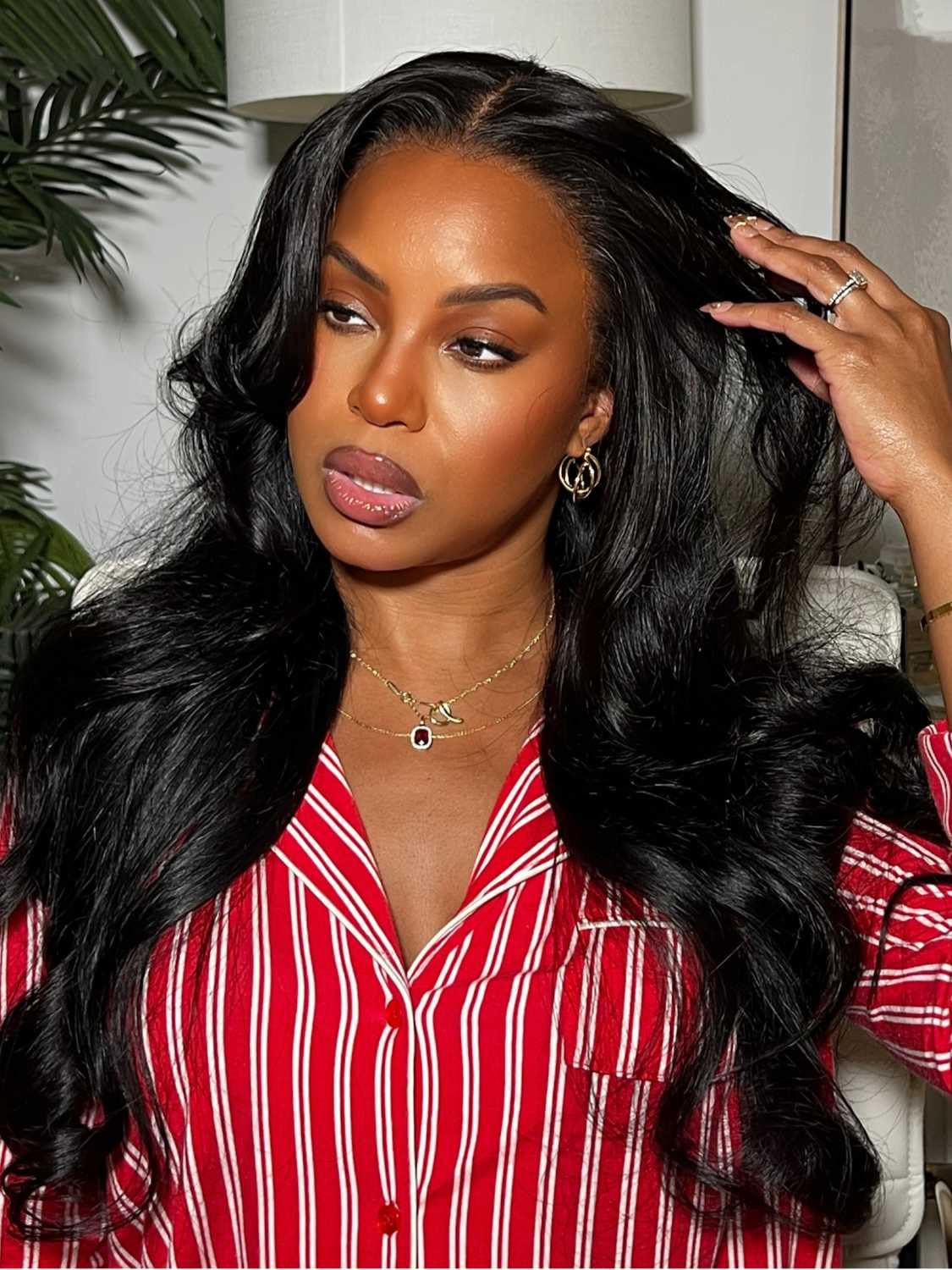 Beauty Forever Pre Everything Glueless Front Balayage Highlight Body Wave Curtain Bangs Glueless Wigs Human Hair Pre Plucked Pre Cut 13x4 Loose Wave Bye Bye Knots Ready to Wear Frontal Wig 18 inch — view 42