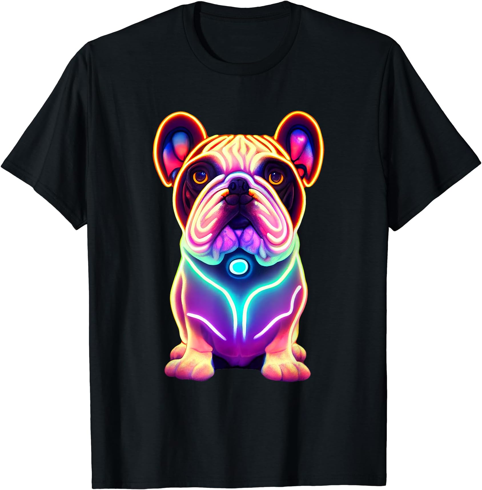 Cyberpunk BulldogIlluminated Cyberpunk English Bulldog - Cute Bulldog T-Shirt