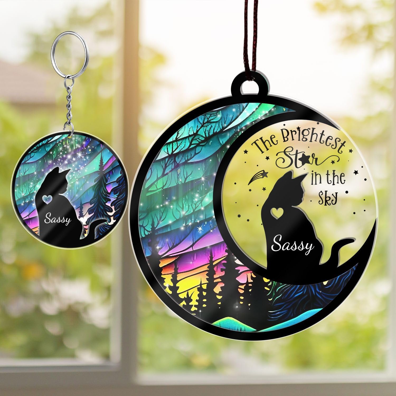 PIKURLUV Custom Cat Memorial Suncatcher - memorials and funerary pet | Mubboo