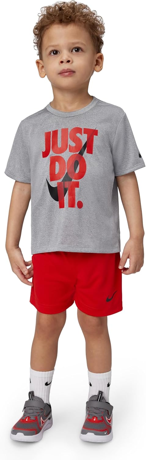 Nike Boys' Dri-FIT Just Do It T-Shirt and Mesh Shorts 2-Piece Outfit Set