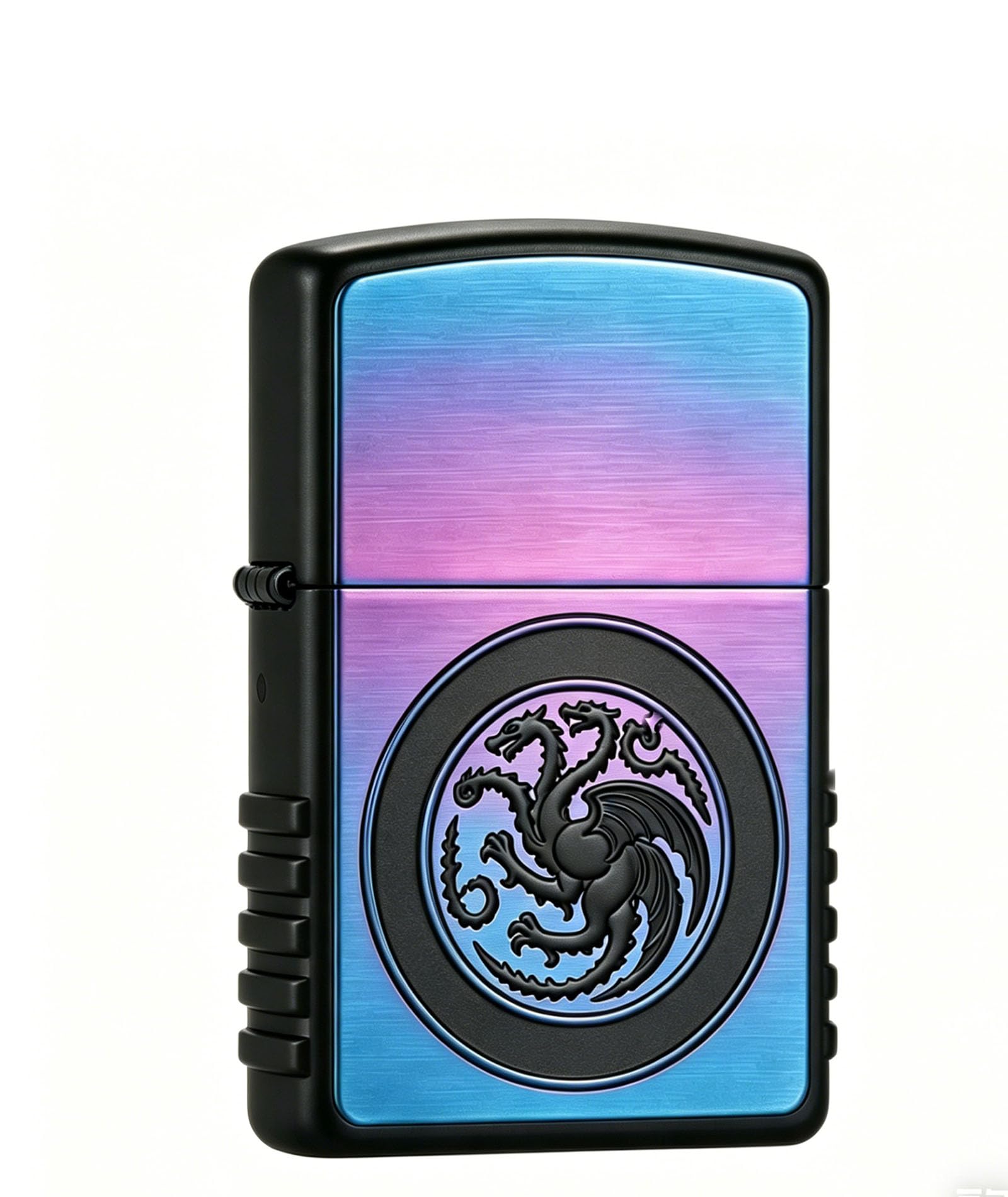 Windproof Dragon Carved Kerosene Lighter Grinding Wheel Open Flame Reusable Cool Petrol Lighter for Outdoor Camping (B)