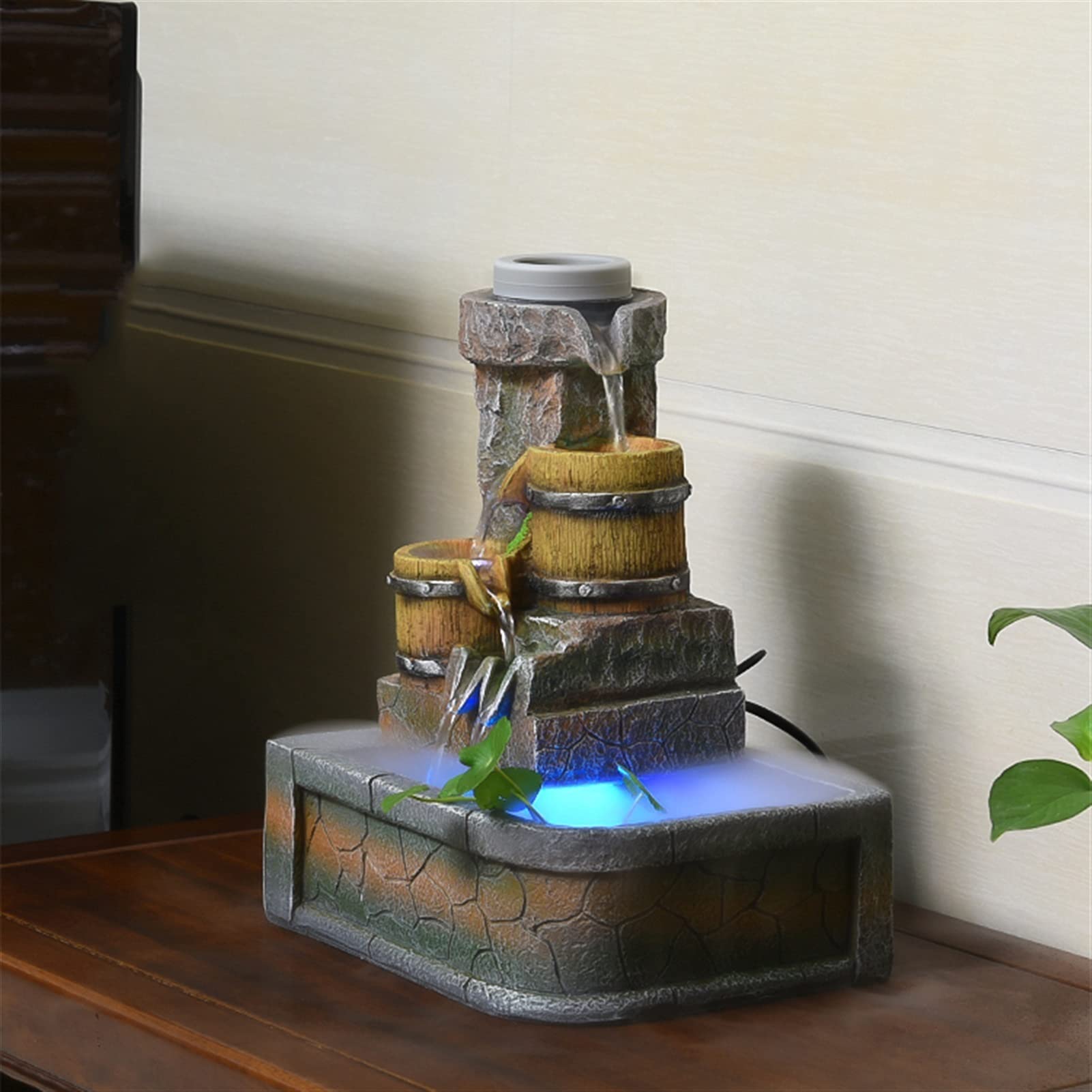Fuente de mesa Fuente de mesa Fuente de circulación automática - Sonido calmante y relajante del agua - para la decoración del dormitorio del hogar Fuente de escritorio