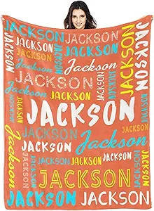 Personalized Name Blanket Customized Baby Blankets for Girls Boys Adults Monogrammed Blankets and Throws Christmas Birthday Mothers Fathers Valentines Day Gift