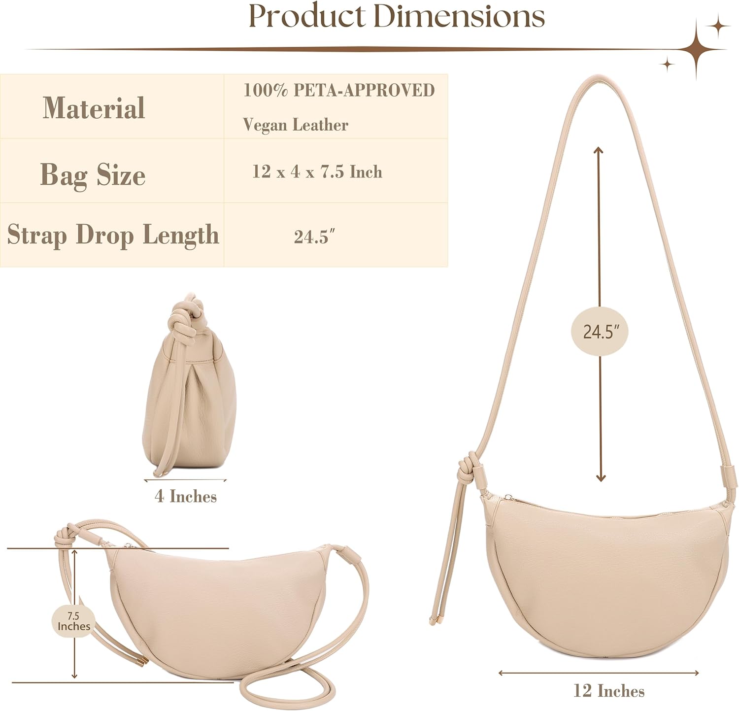 Mali&Lili Hobo Shoulder Bag for Women, Aria Convertible Crossbody Bags for Women, Vegan Leather purses, Shoulder Handbags