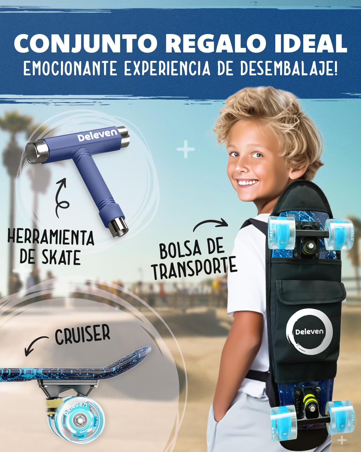 Monopatín Niño Skateboard Niña Principiante Monopatin Mini Cruiser Patinetas Skate Tabla Completo Detalles Cumpleaños Niños Juegos Juguetes Niños 6 Años Ideas Regalo para Niña 5 6 7 8 9 10 11 12 Años…