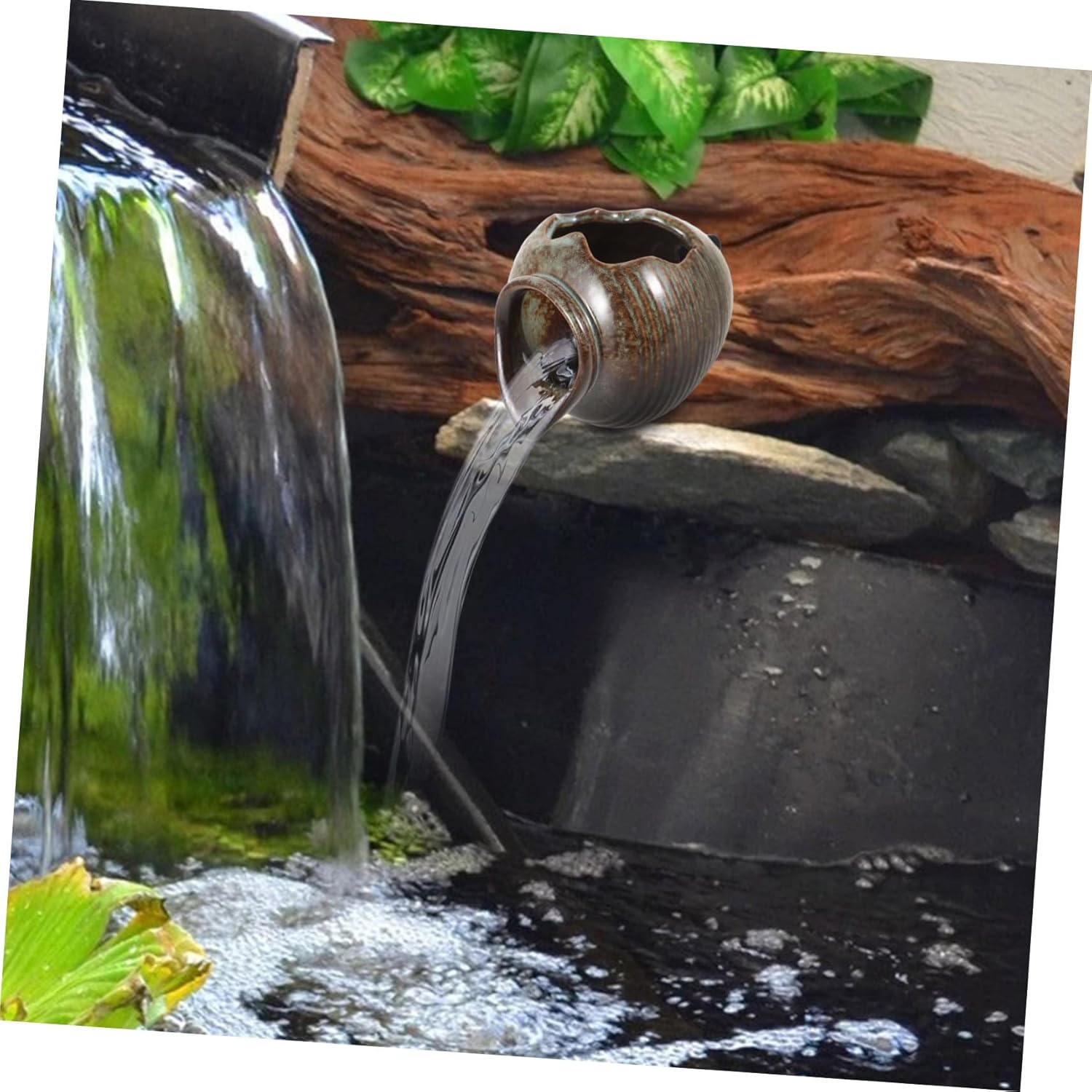 Milisten Outdoor Water Fountain Kit Ceramic Jar Ornaments Water Features for Patio Backyard Garden Balcony Filtration System