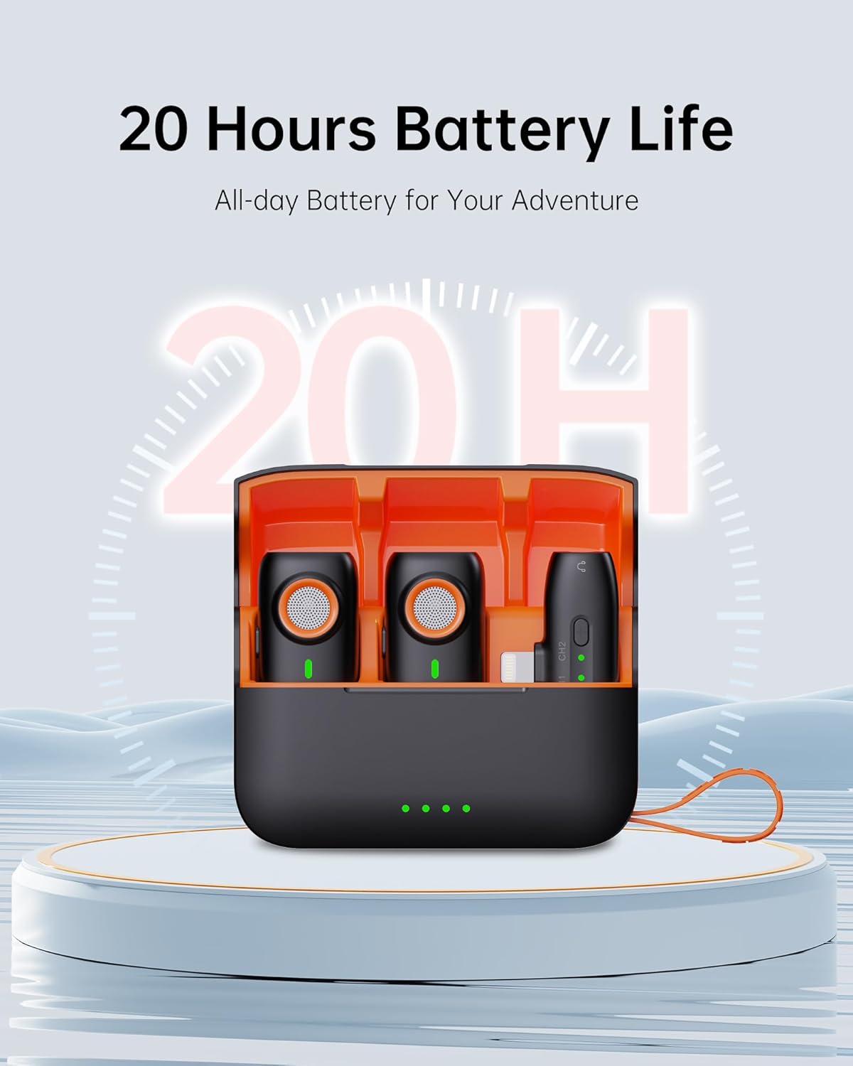 hohem MIC-01 Wireless Lavalier Microphone for iPhone, Noise Cancellation, 48kHz 328ft Range, 20 Hours Battery, Wireless Microphone for iOS, Live Streaming, Vlog (2TX + 1RX + Charging Case)