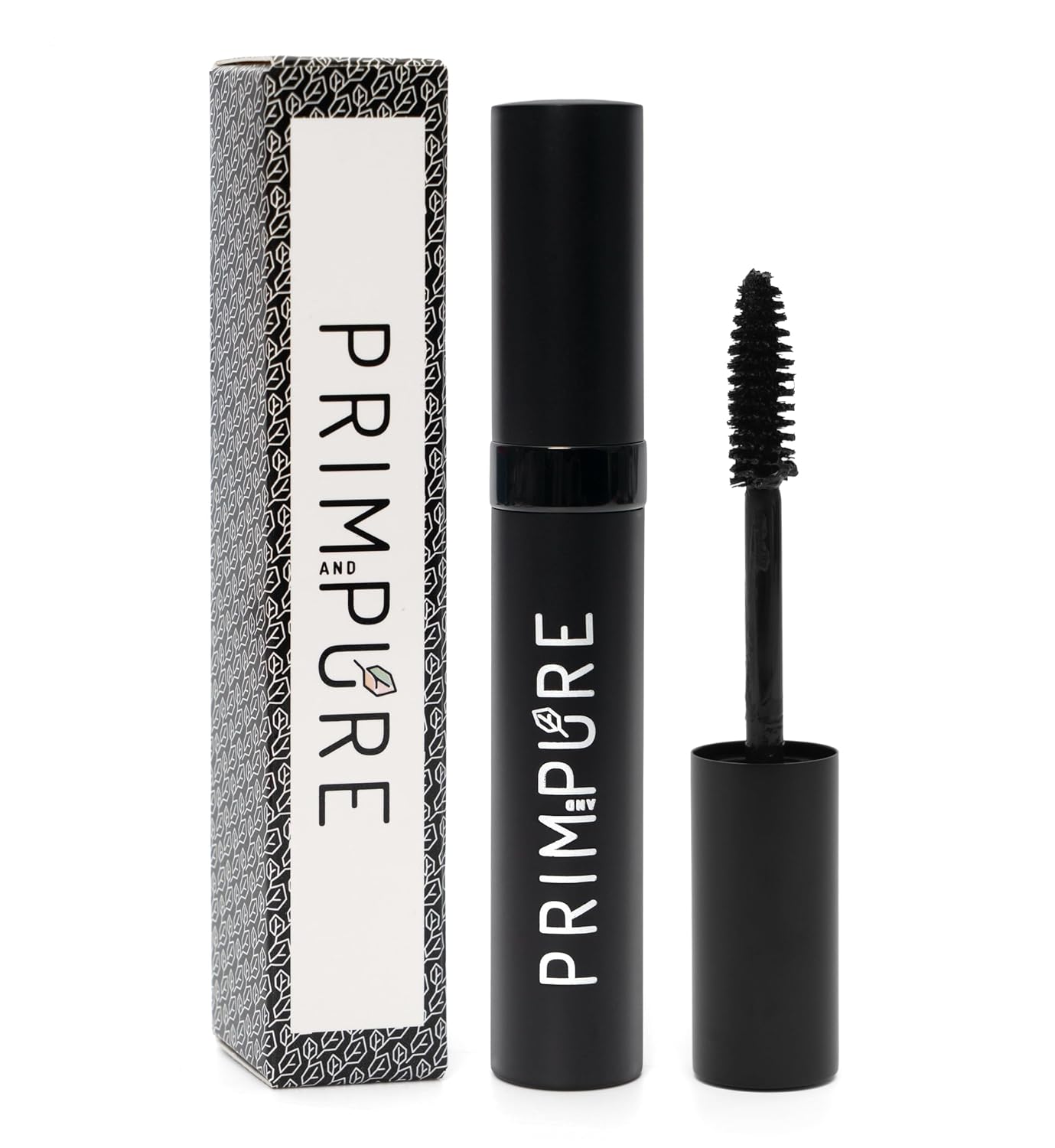 Prim and Pure Natural Mineral Mascara for Women, Teen, Eyeliner, Long Lasting, Black, Blue, Brown, Mineral, Organic (Mascara Eyeliner Set - Black/Black)