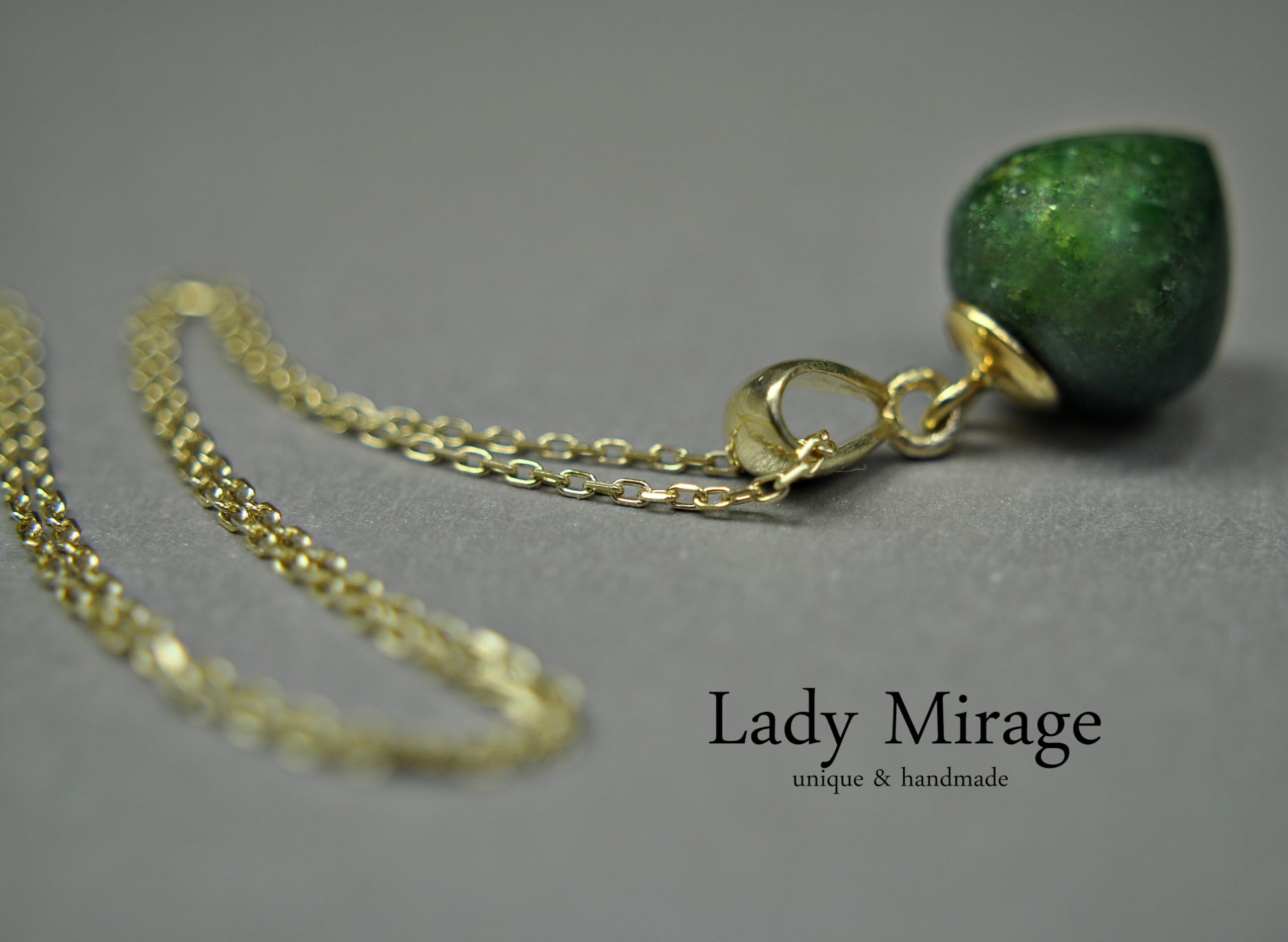Grüne Jade Schmuck - 14k - Edelstein Kette 925 Silber - Zwiebelform Anhänger - AAA Qualität - Luxuriöse - Geschenkidee Ehefrau - Schmuck - Handmade Geschenk