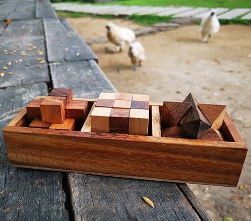 Miniatura 6 de NUTTA - Juego 3 en 1 juegos de madera para el cerebro Teaser de madera de juguete de escritorio rompecabezas de mesa de centro de juego amplio