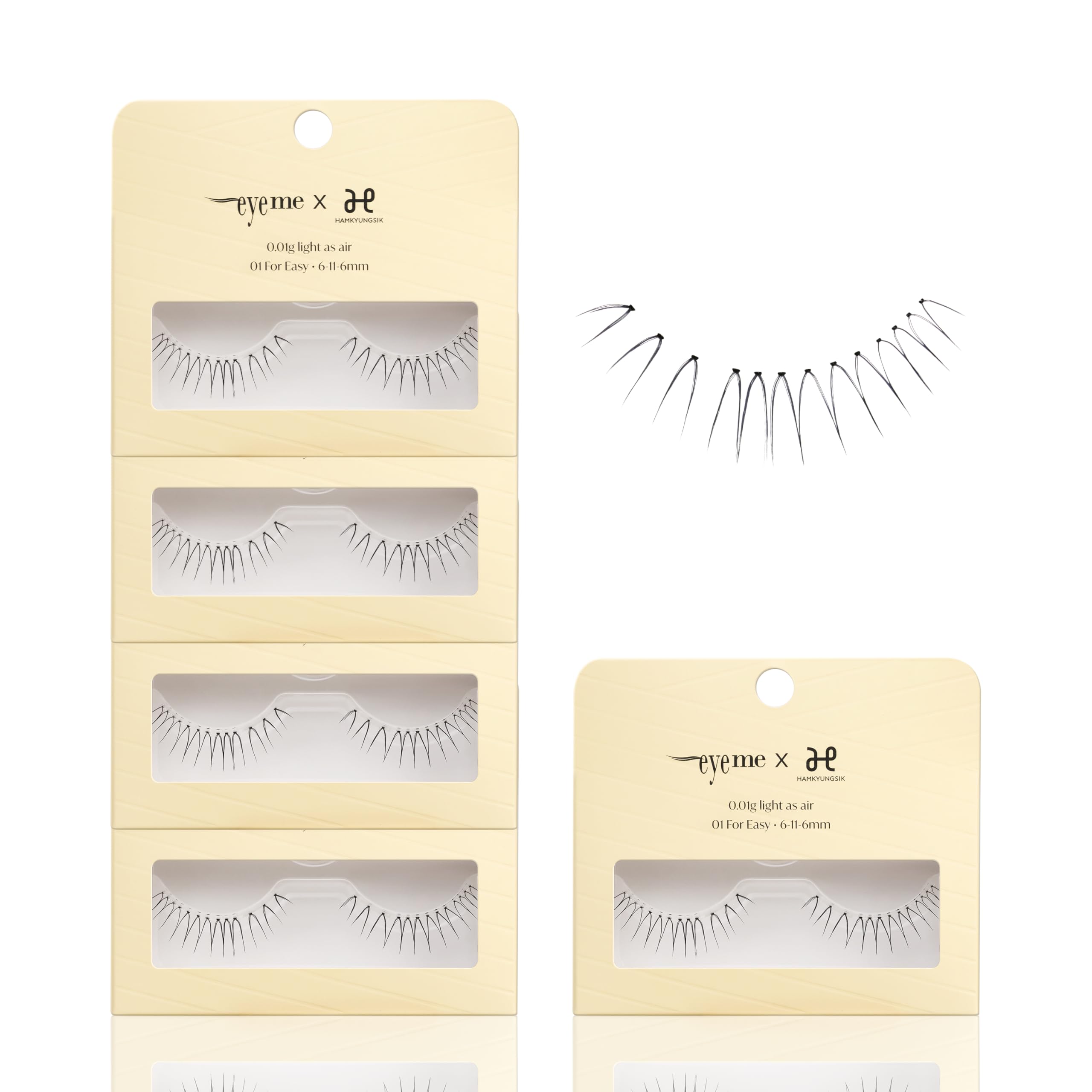 EYEME Eyelash x Artist Collaboration NO.03 – 5 Set Pack, Soft & Natural False Eyelashes, Lightweight Lashes for a Subtle Yet Defined Lash Enhancement,