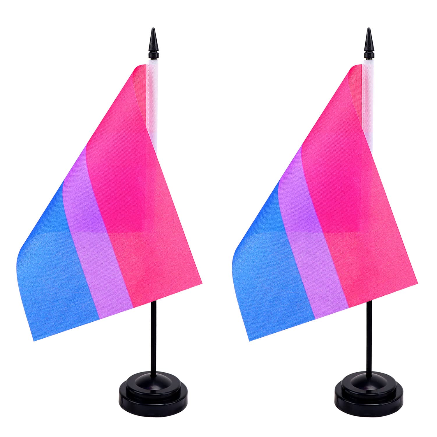 Photo 1 of 6 glags FWIW Rainbow Pride Flag Bisexual Bi Desk Flag Small Mini Bisexual Gay LGBT Office Table Flags with Stand Bas 6e,Rainbow Mardi Gras Themed Party Decorations(2Pack) Bisexual Rainbow flag